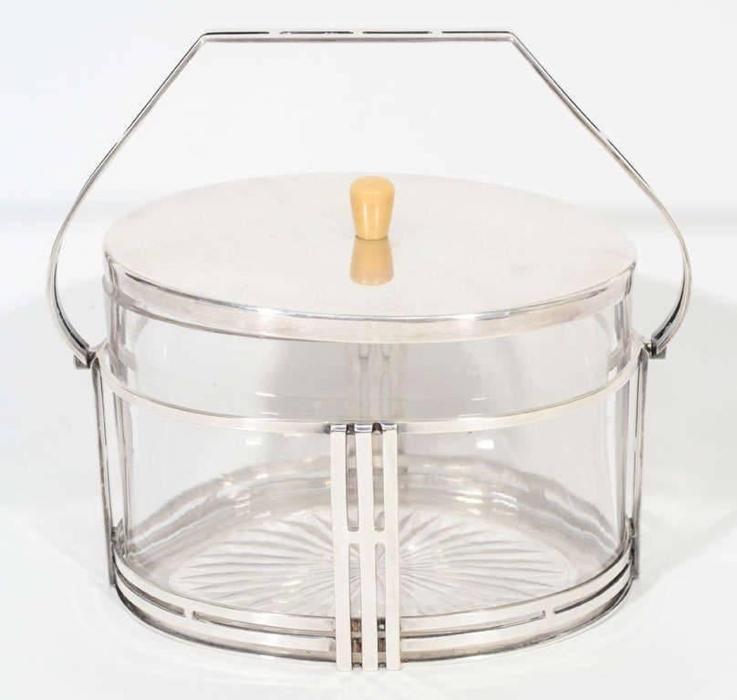 Art Deco Covered Ice Bucket or Container In Excellent Condition In Lakeville, CT