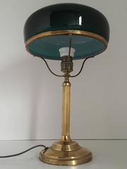 1925 Swedish Grace Art Nouveau Jugend Brass and Glass Lamp