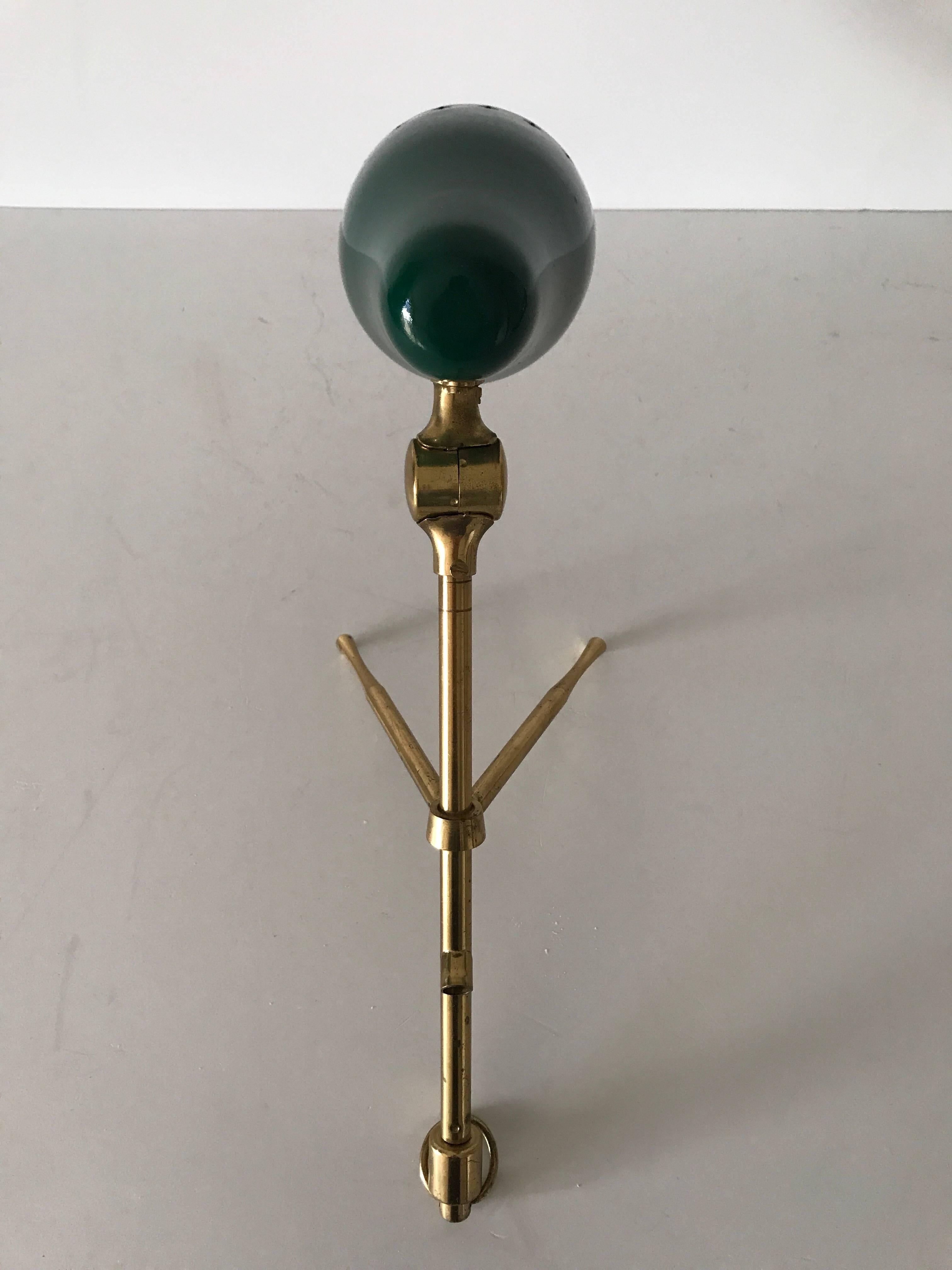 Swedish Brass Table and Wall Lamp Boris Lacroix Style, 1950s In Excellent Condition For Sale In Drottningholm, SE