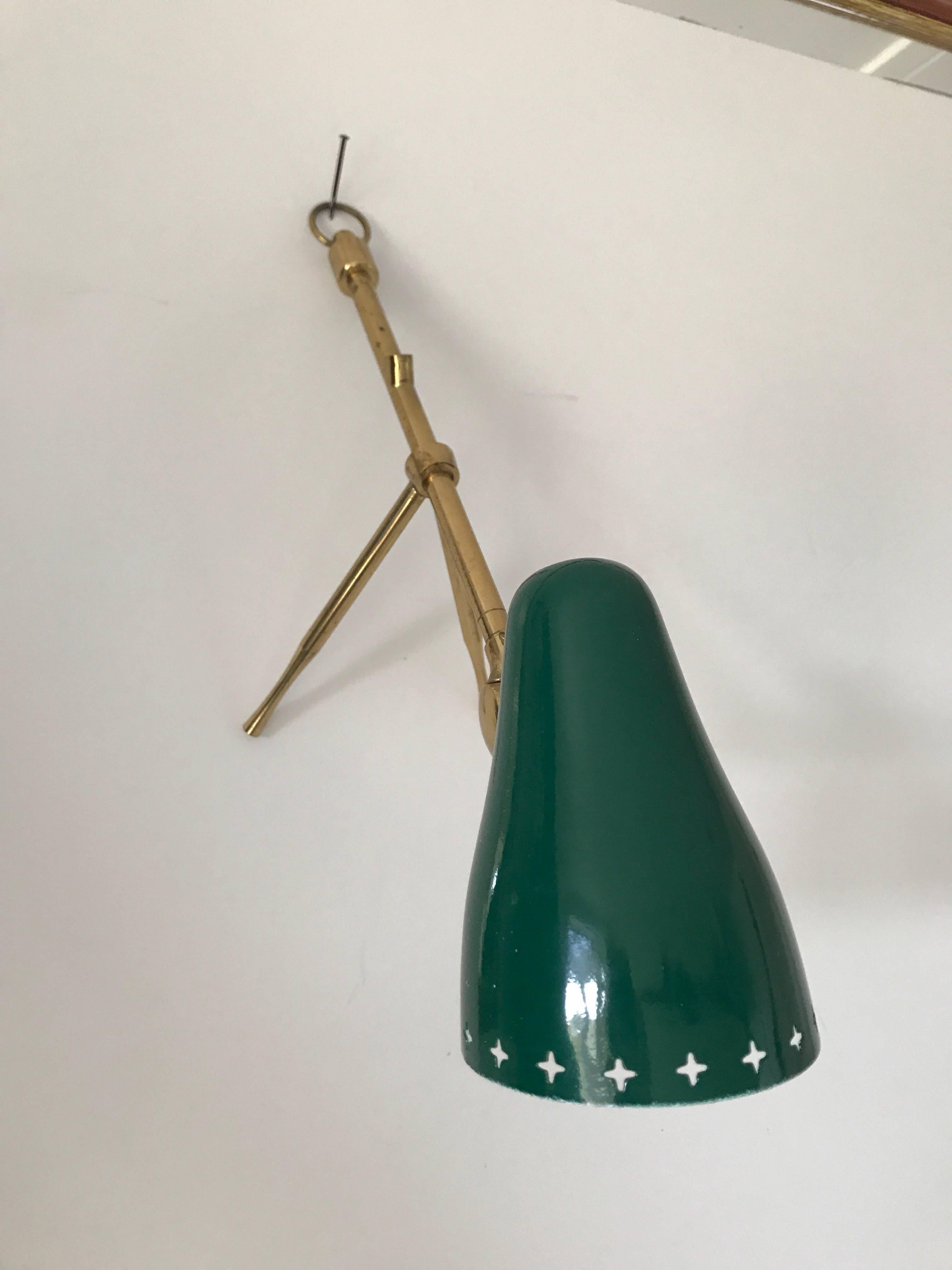 Swedish Brass Table and Wall Lamp Boris Lacroix Style, 1950s For Sale 2