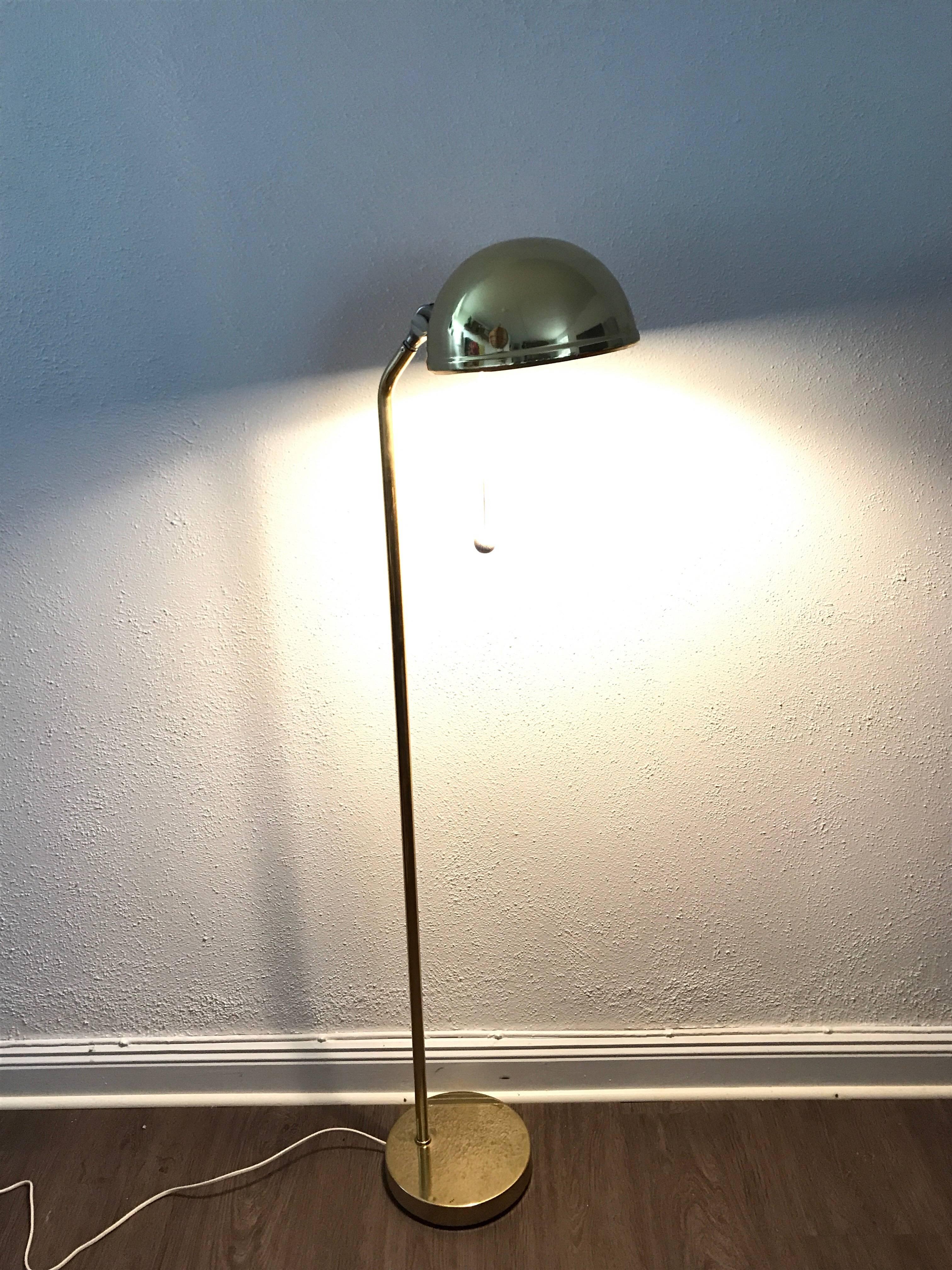 Scandinavian Modern Pair of rare Danish Elit Brass Floor Lamps  For Sale