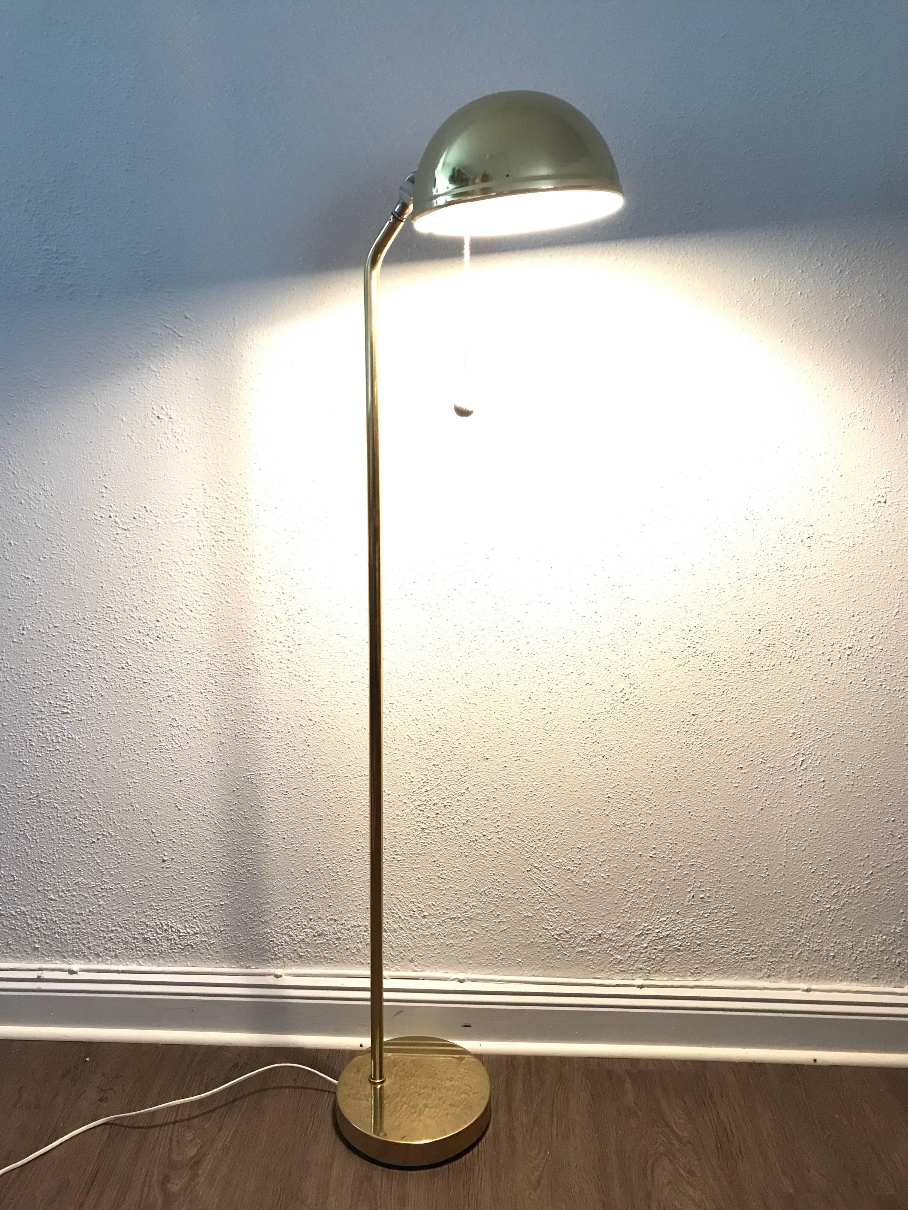 Swedish Pair of rare Danish Elit Brass Floor Lamps  For Sale