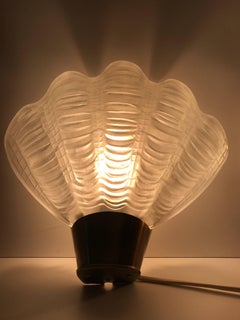 Pair of 1940 Swedish ASEA Brass and Glass Wall Sconce "Coquille"