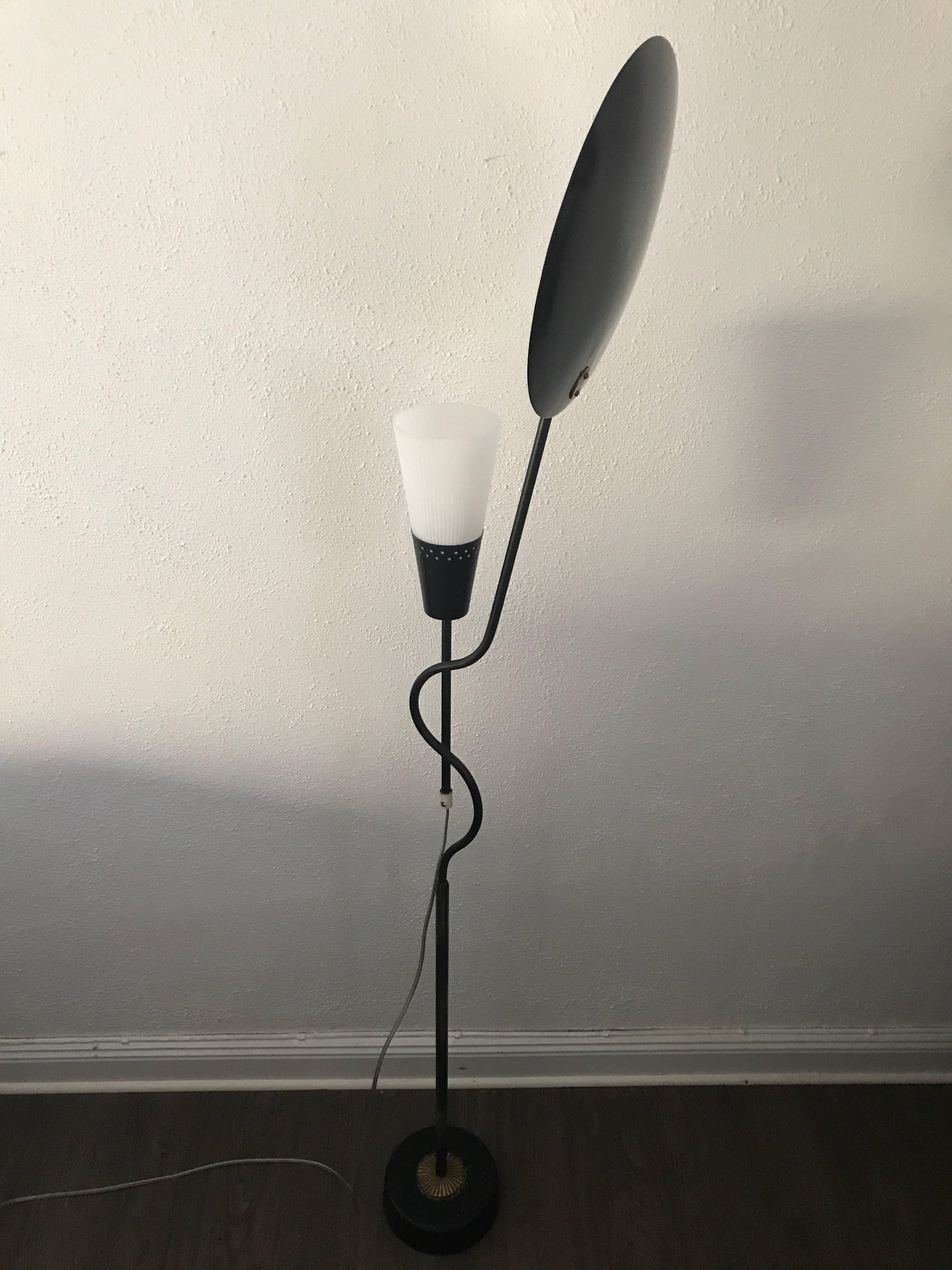 Swedish Floor Lamp Reflector Type Acrylic Plastic Shade and Metal For Sale 1
