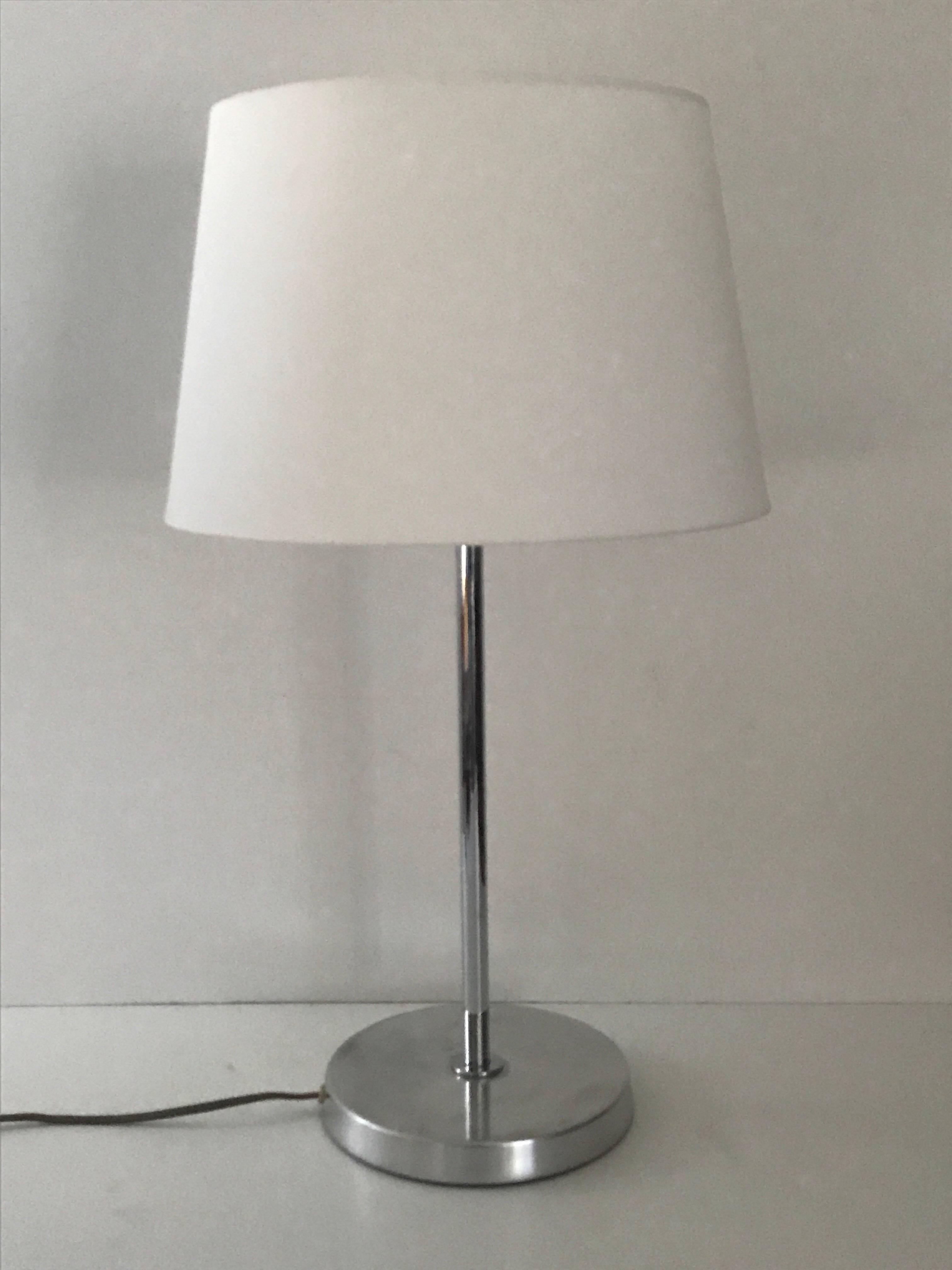 Mid-20th Century Pair of Swedish Bergboms Steel Table Lamps, 1955 For Sale