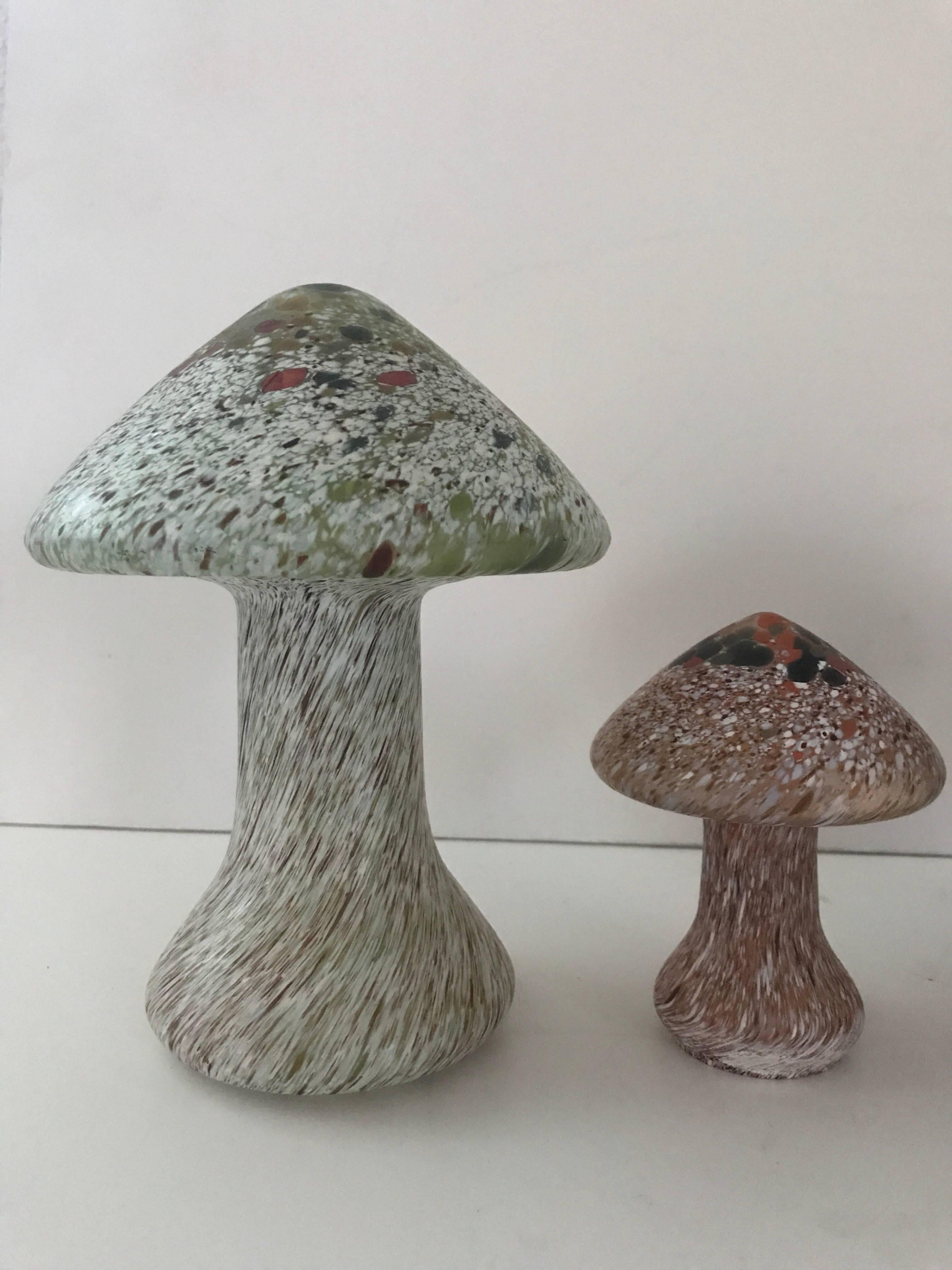 Group Swedish Blown Glass Mushroms and a Table Lamp Made by Monica Bäckström For Sale 2