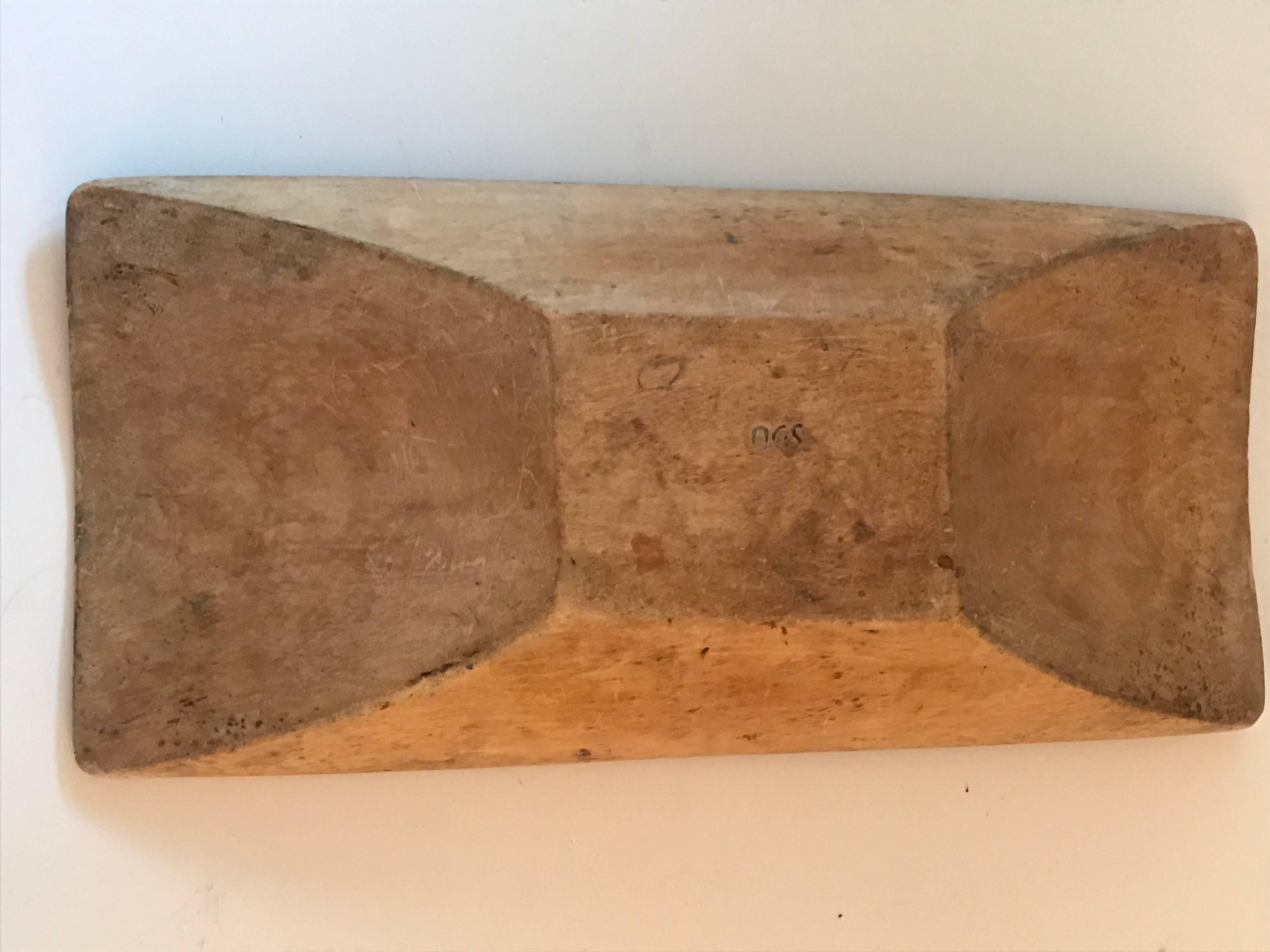 Very Large Swedish Wooden Rectangular Bowl Baking Tray, Late 19th Century In Good Condition For Sale In Drottningholm, SE