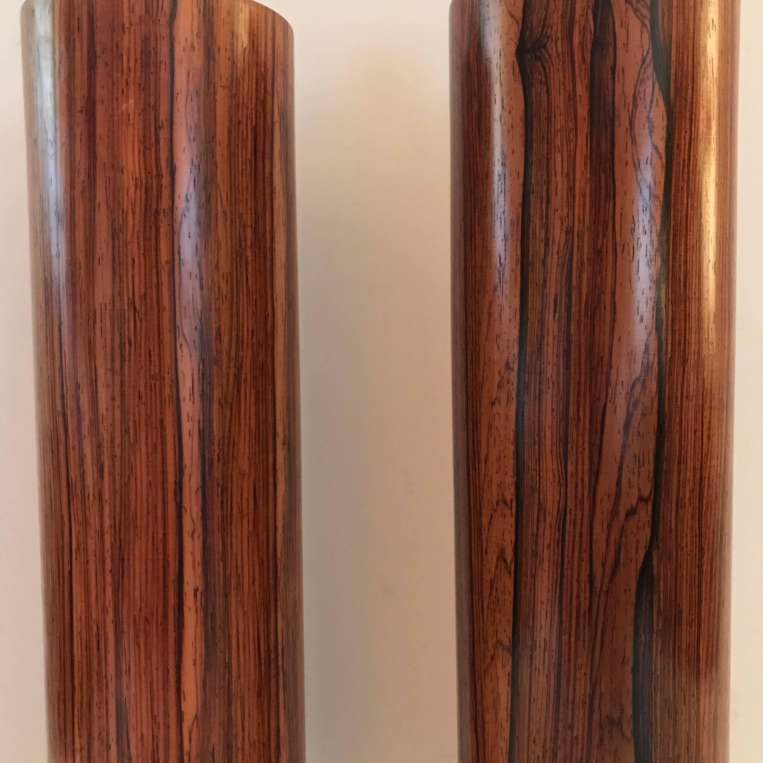 Large Pair of Swedish Luxus Rosewood Table Lamps by Uno & Östen Kristiansson For Sale 2