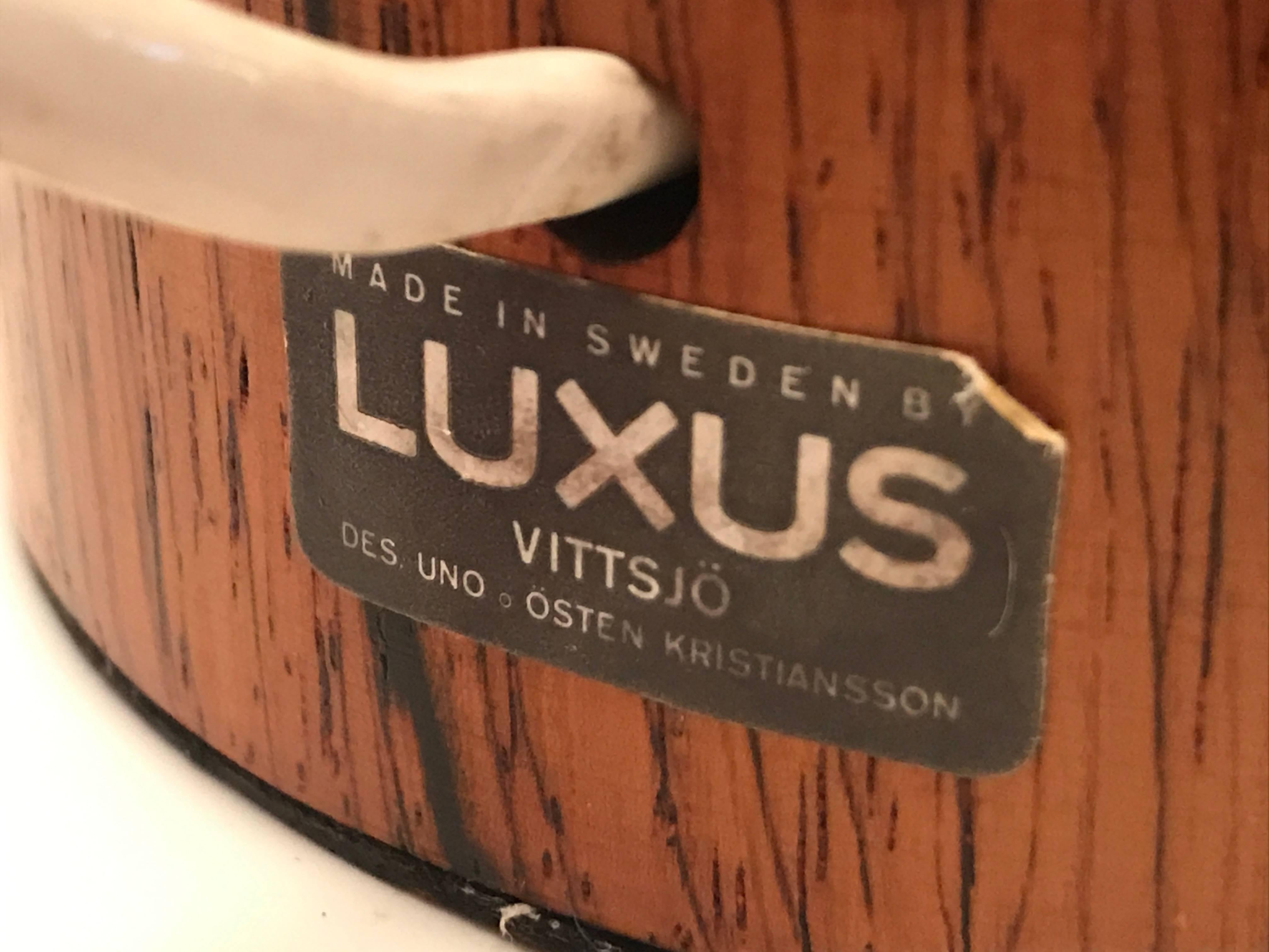 Large Pair of Swedish Luxus Rosewood Table Lamps by Uno & Östen Kristiansson For Sale 5