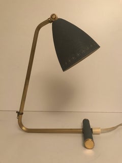 Rare 1950 Swedish EWÅ Metal and Brass Table Lamp Italian Style