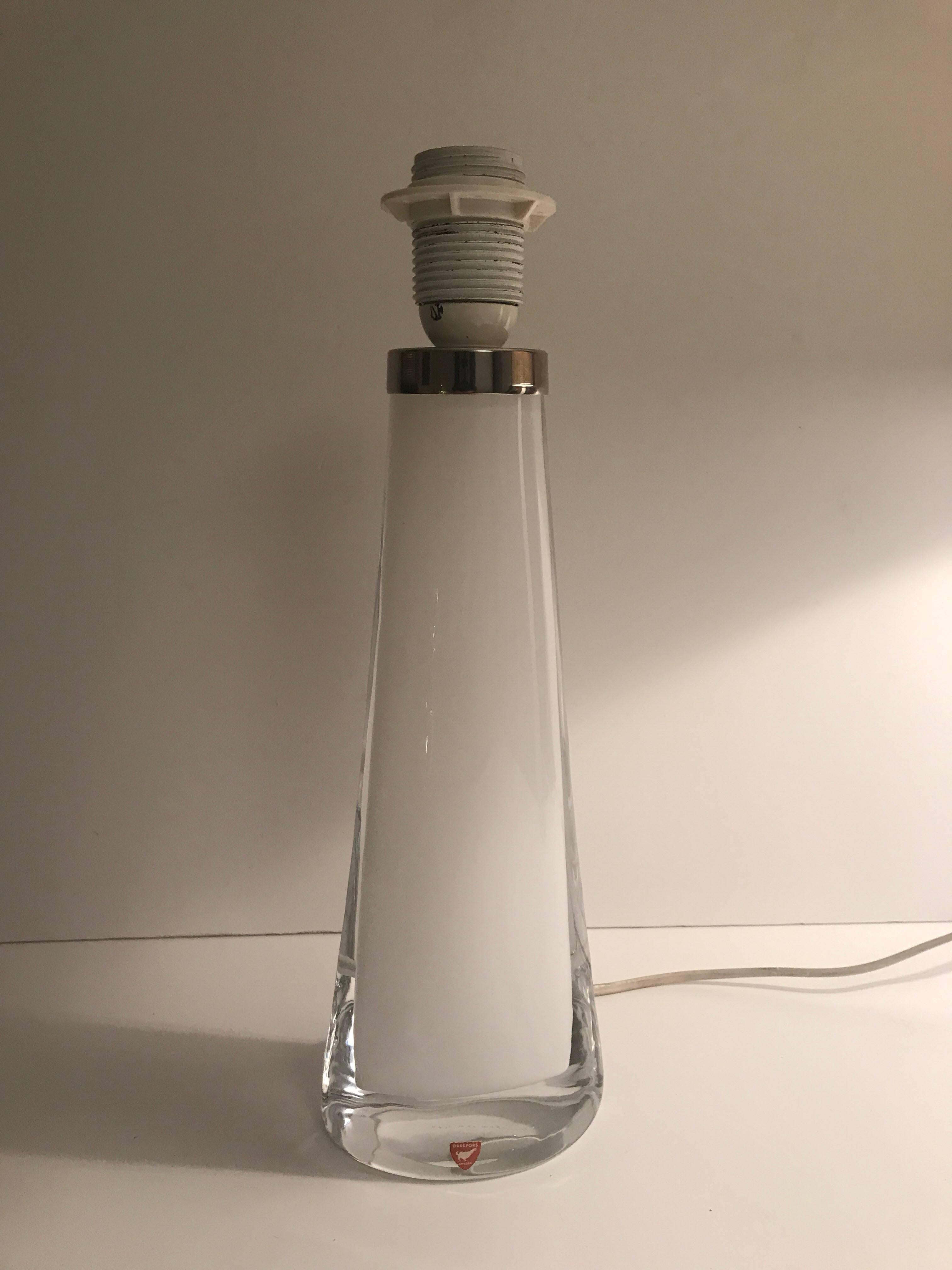 Pair of Swedish Carl Fagerlund White Glass Table Lamps For Sale 1