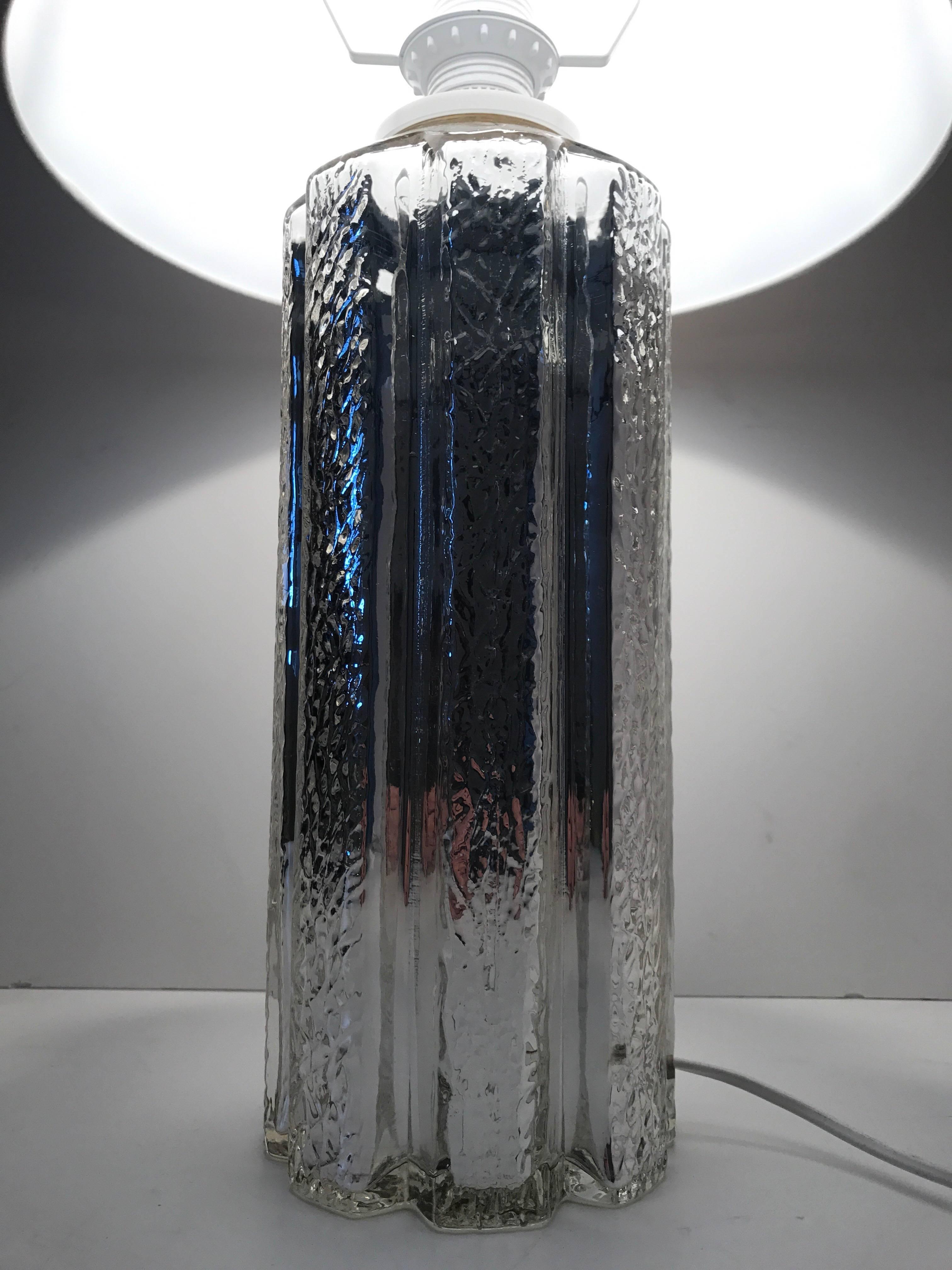 Late 20th Century Very Rare Large Swedish Flygsfors and Helena Tynell Mercury Glass Table Lamp For Sale