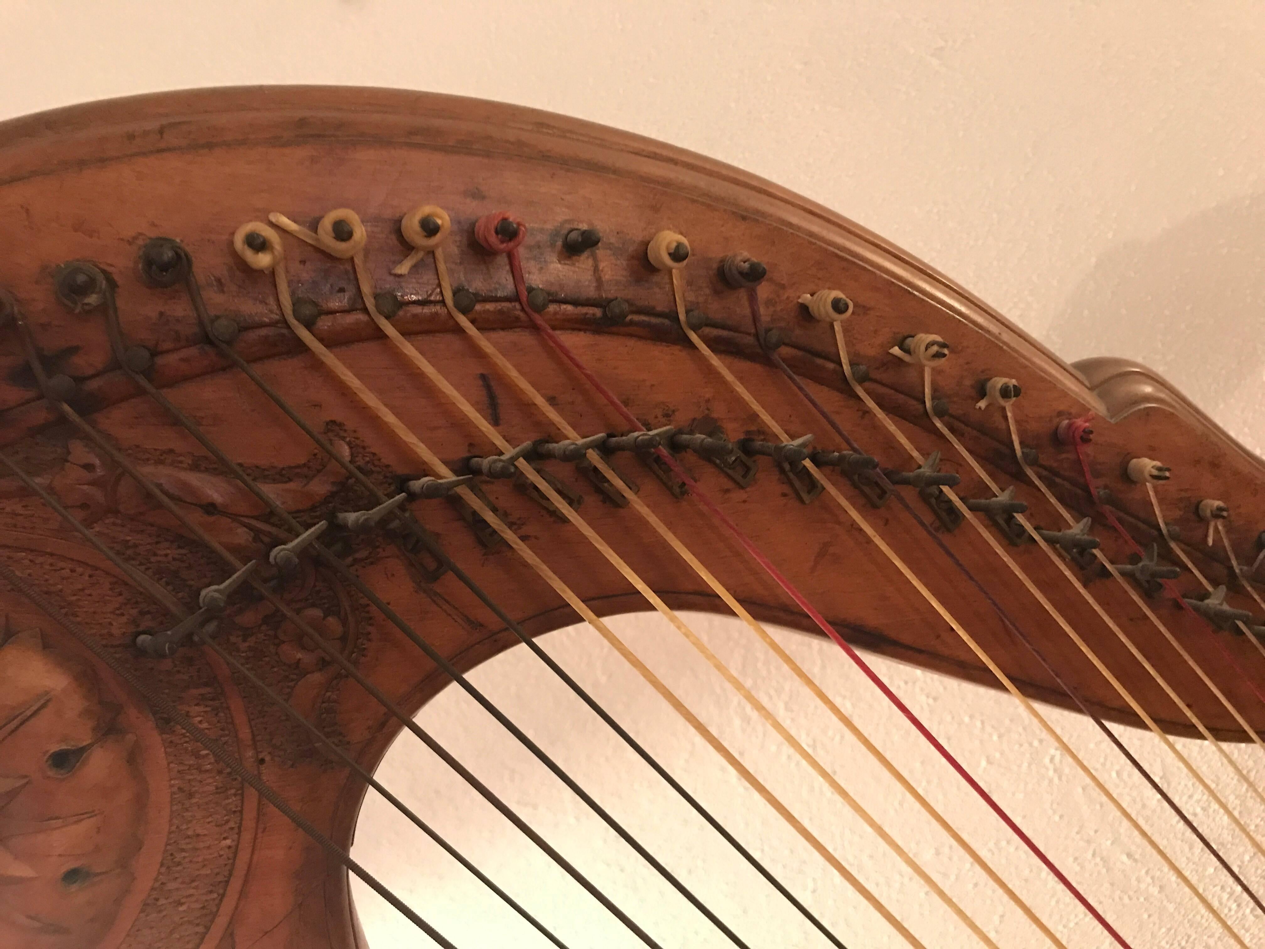 French Louis XVI Single Action Harp Late 18th Century 2