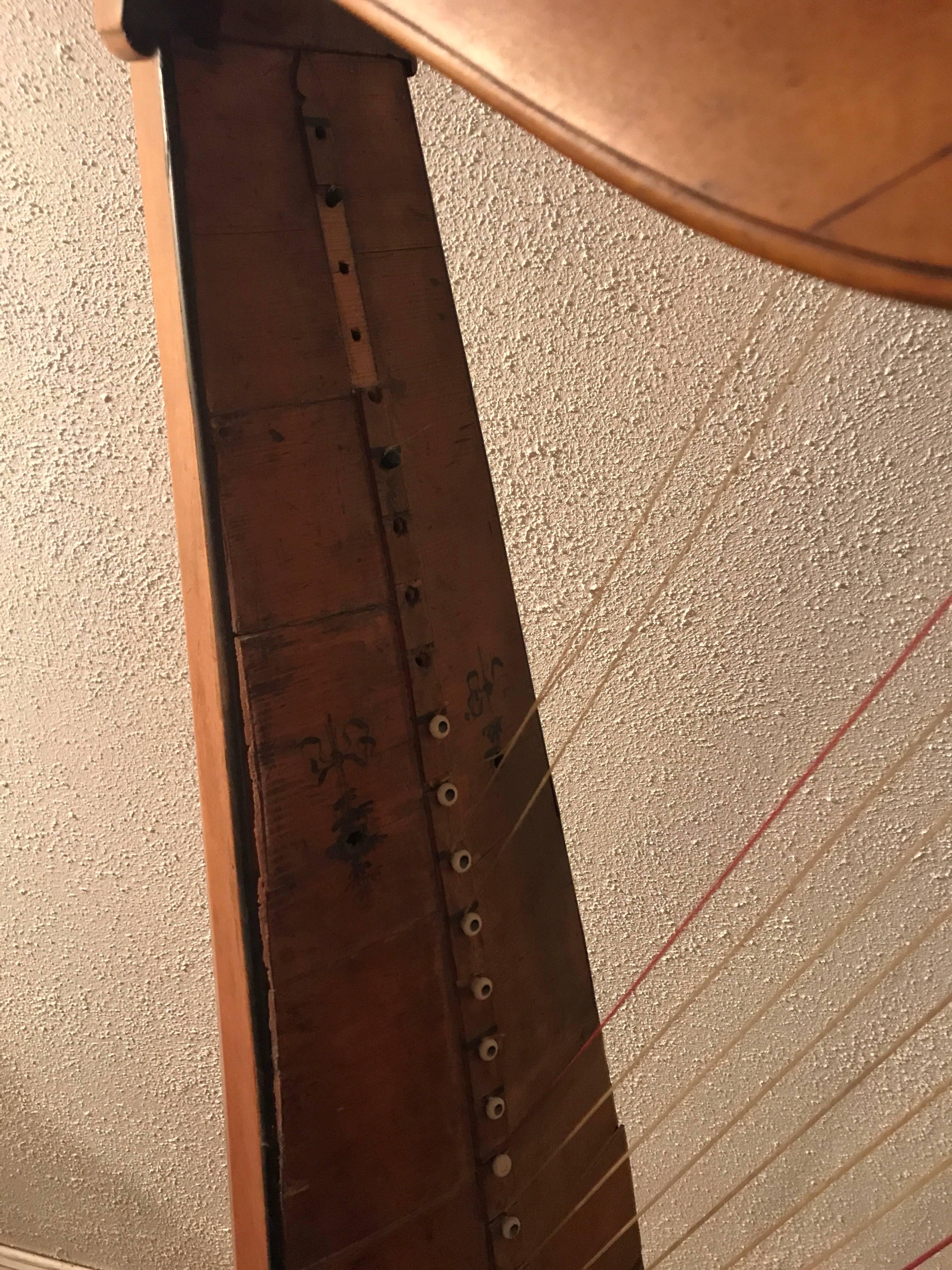 French Louis XVI Single Action Harp Late 18th Century 3