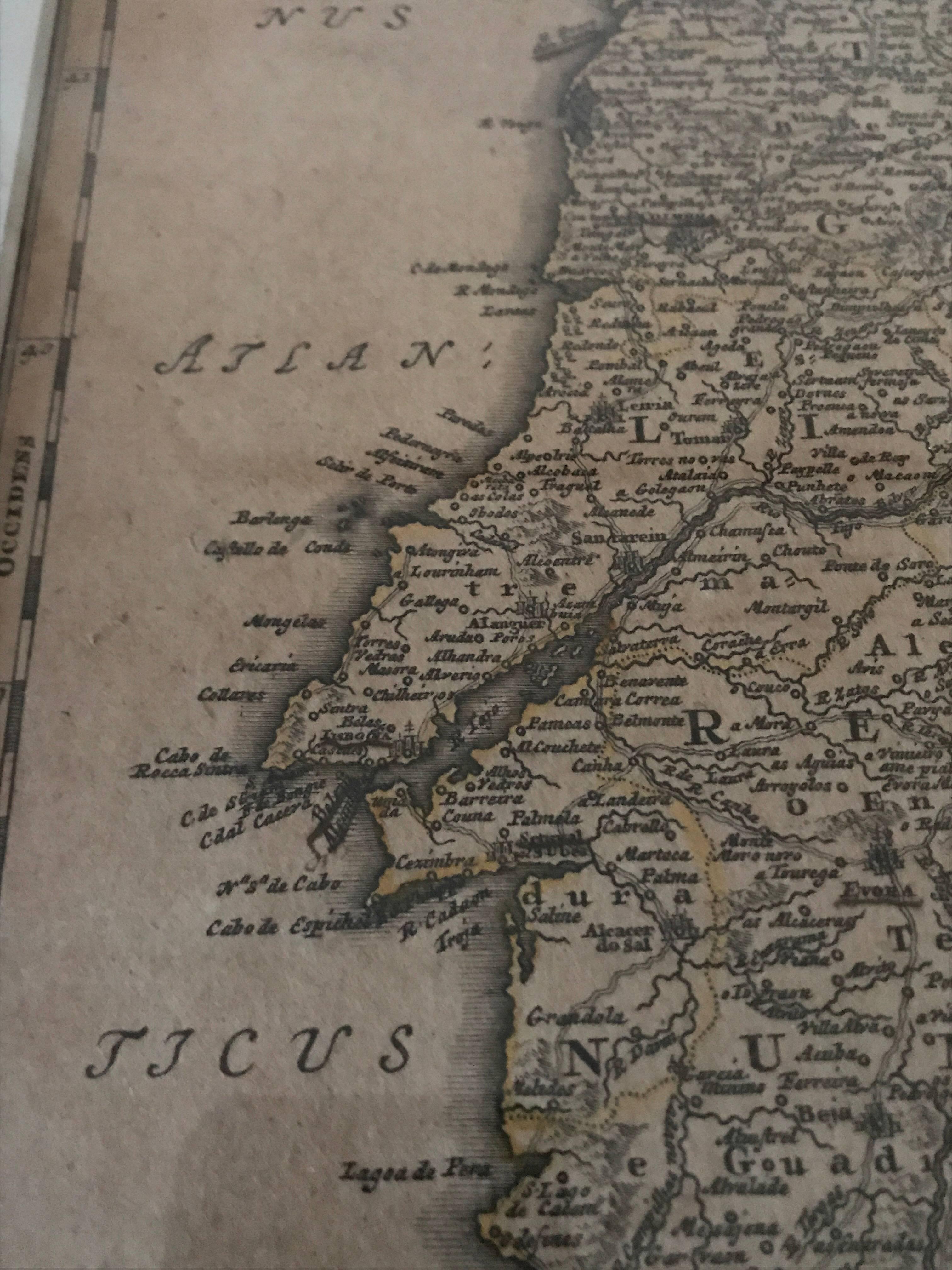 Paper Rare Map 1710 Johann Homann Regnorum Hispaniae et Portugalliae Taula Generalis For Sale