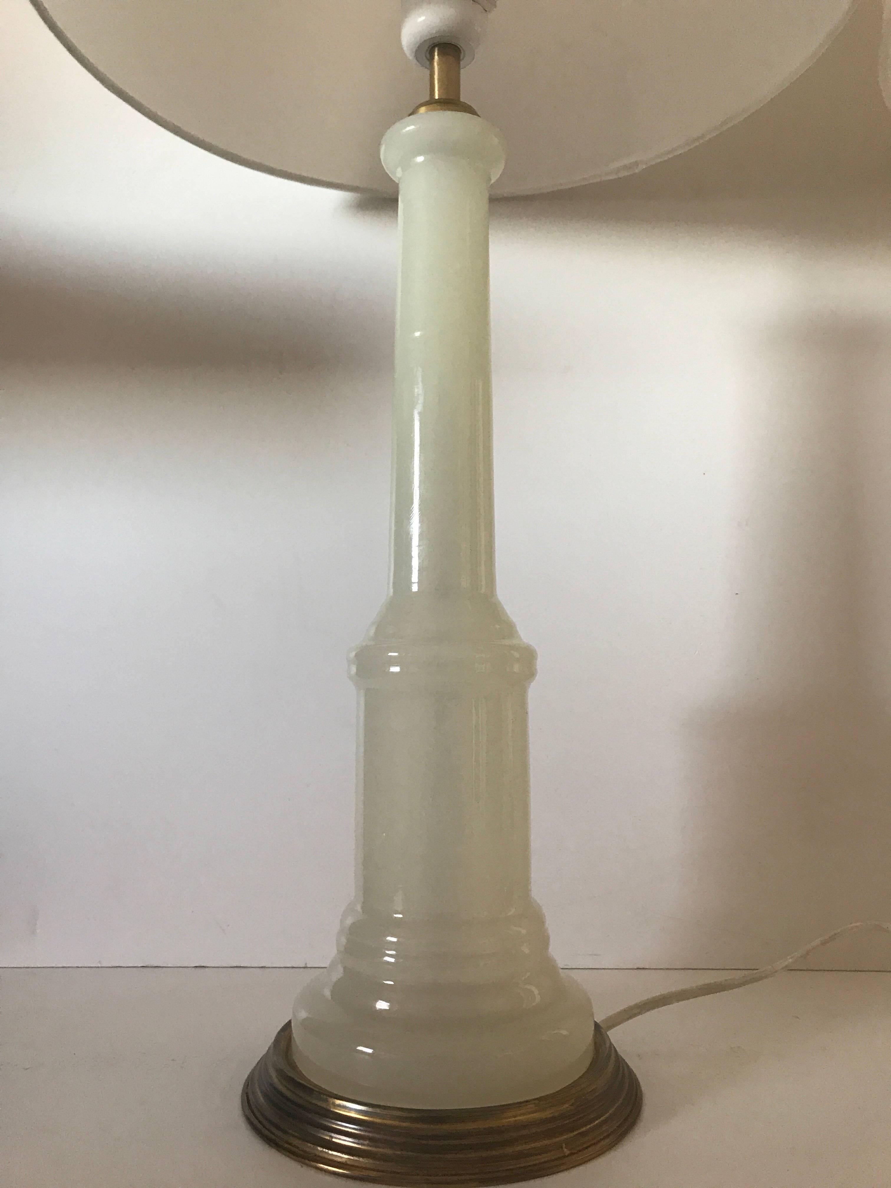 Pair of Large Swedish Josef Frank Opaline Table Lamps Svenskt Tenn Model 2583 For Sale 1