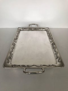 Massive Chinese Footed Dragon Export Silver Tray Made by Luen Hing