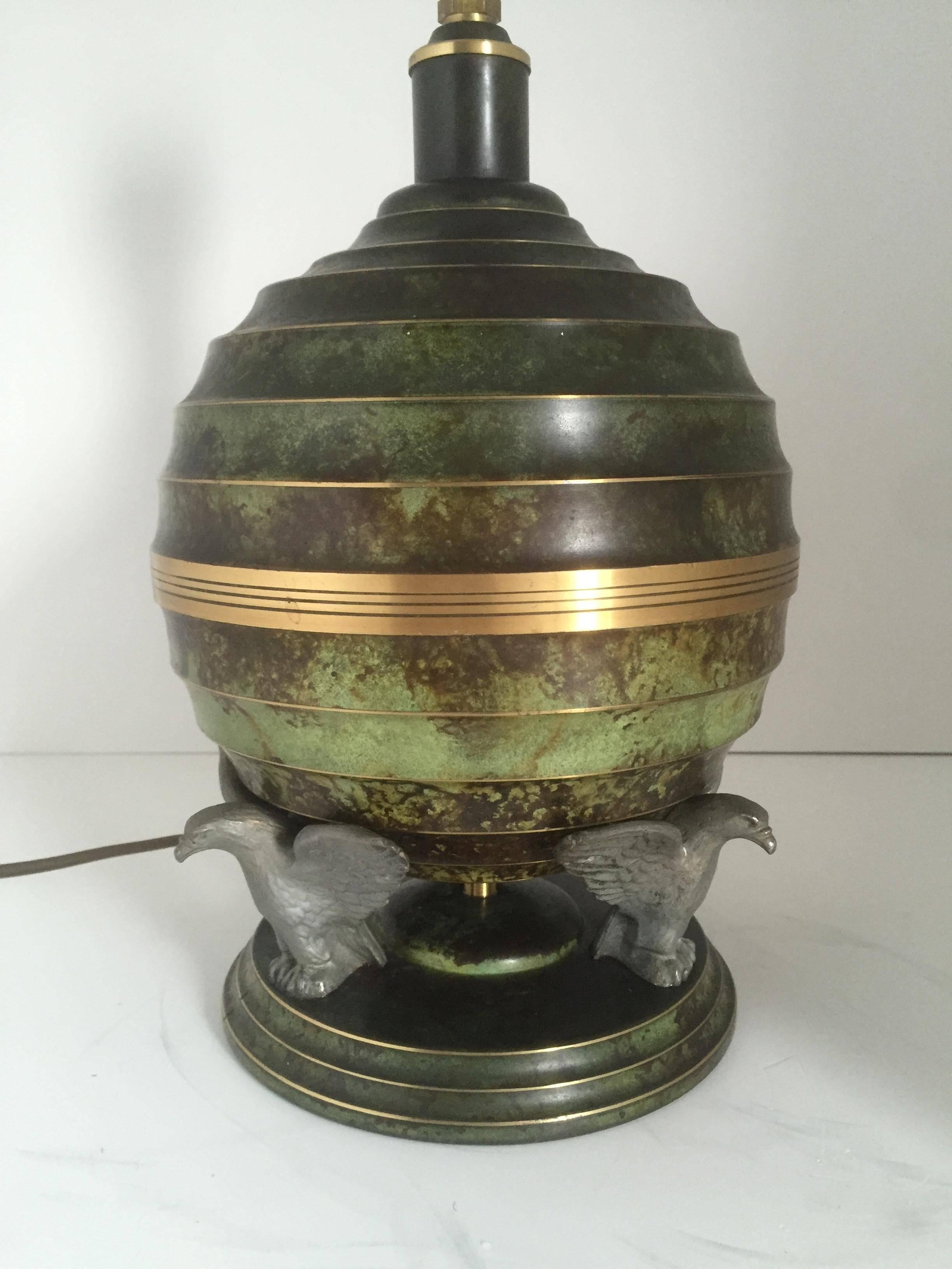Brass Rare Swedish Grace Art Deco Table Lamps, 1930 For Sale
