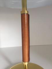 1975 Swedish Brass and Leather Large Table Lamp Made by Öia