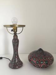 1925 Murano Italian Fratelli Toso Glass Millefiori Table Lamp