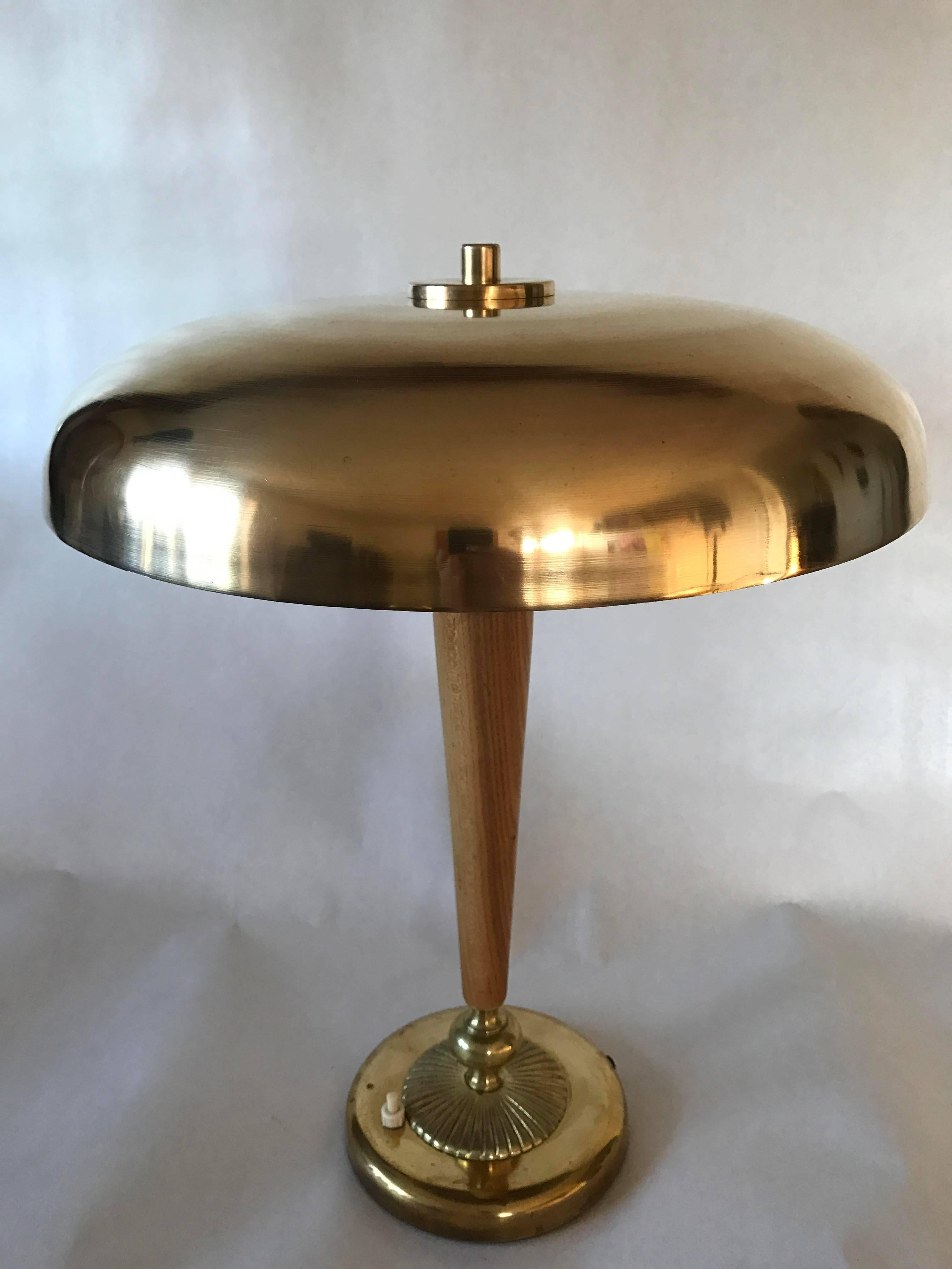 art deco brass table lamp