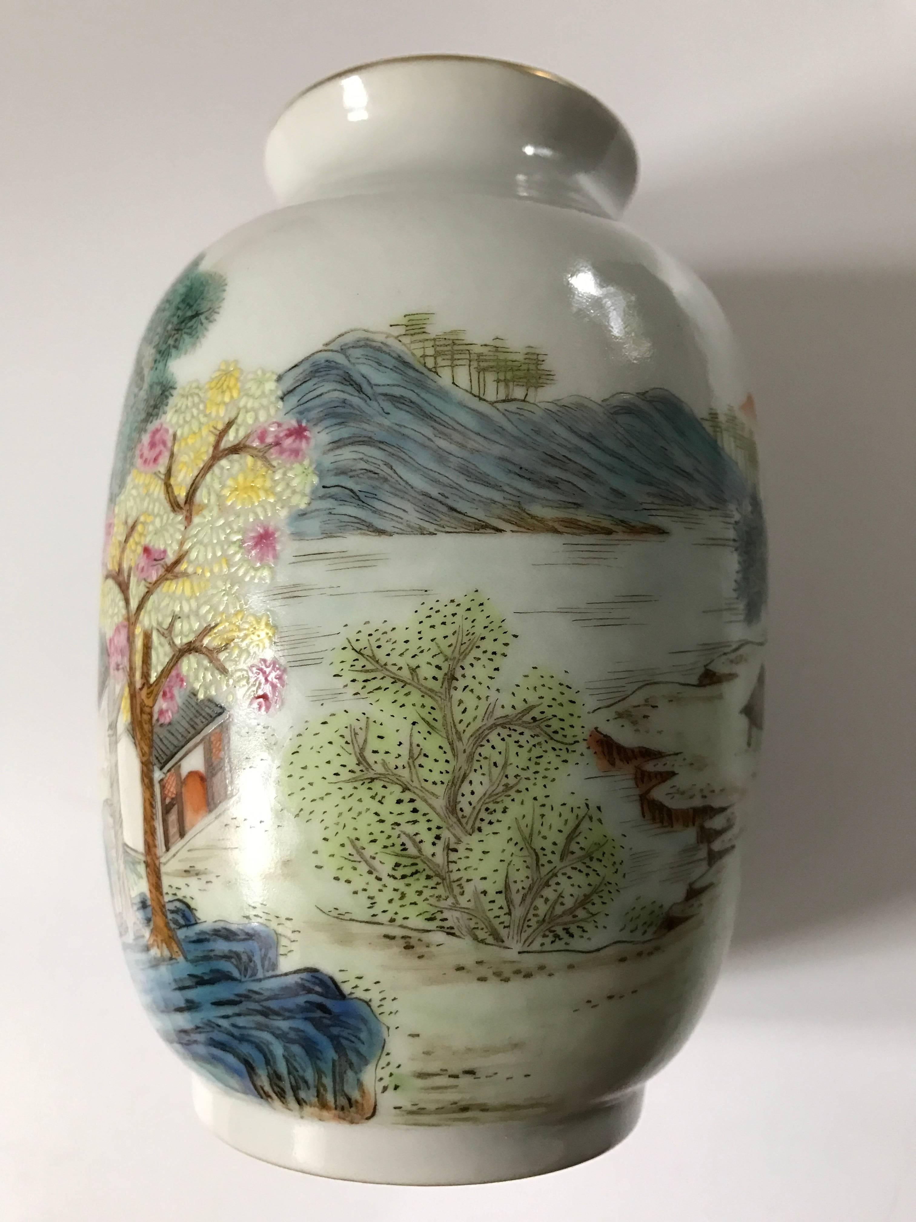 Early 20th Century Republic Period Chinese Fam, Rose Qianlong Mark Lantern Vase For Sale 2