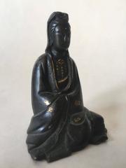 17th-18th Century Silver and Copper Inlaid Chinese Bronze Guanyin