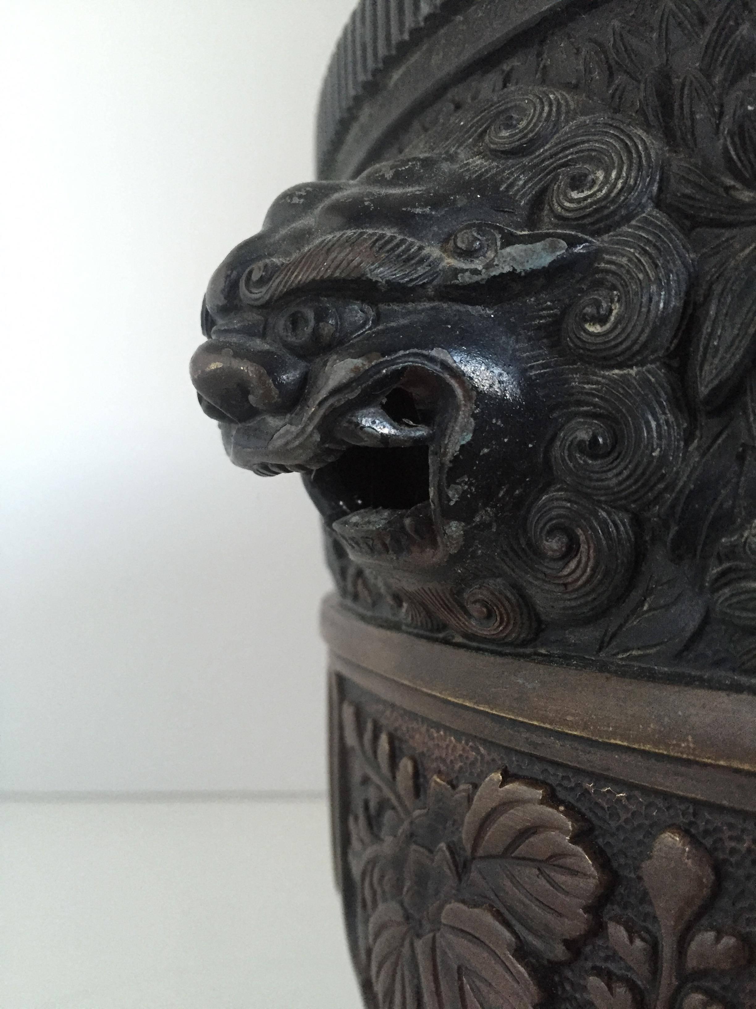 Cast 19th Century Large Chinese Bronze Jardinière or Planter