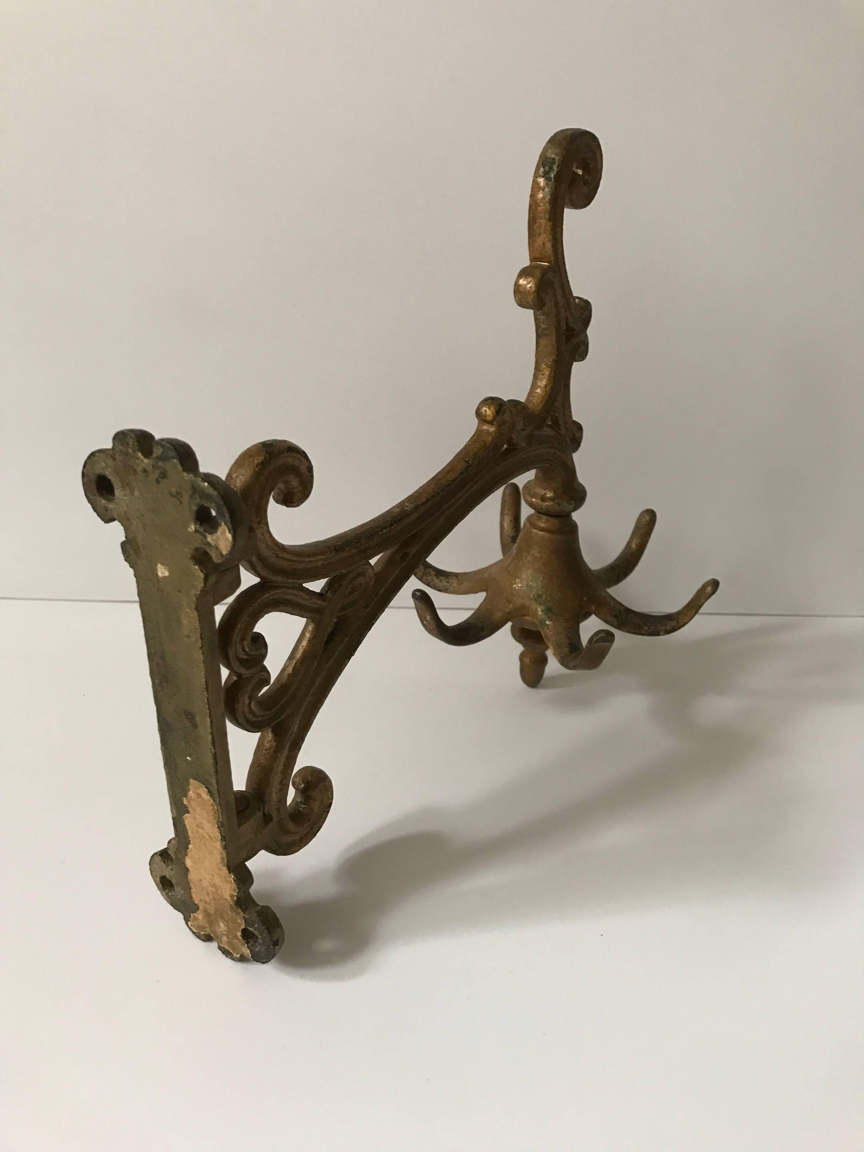 Art Nouveau Late 19th Century Swedish Cast Iron Coat Hanger or Wall Rack For Sale