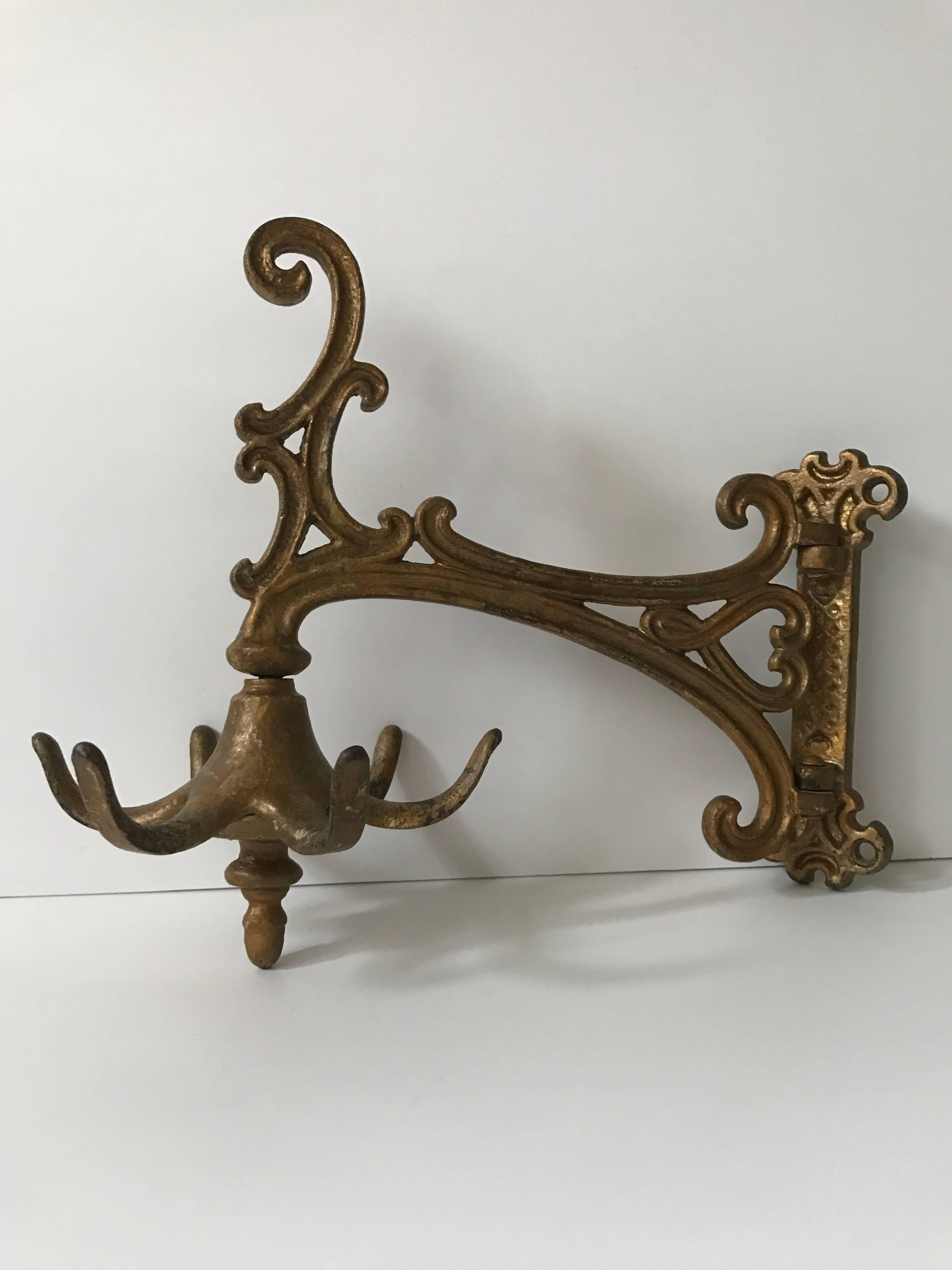 Late 19th Century Swedish Cast Iron Coat Hanger or Wall Rack In Good Condition For Sale In Drottningholm, SE