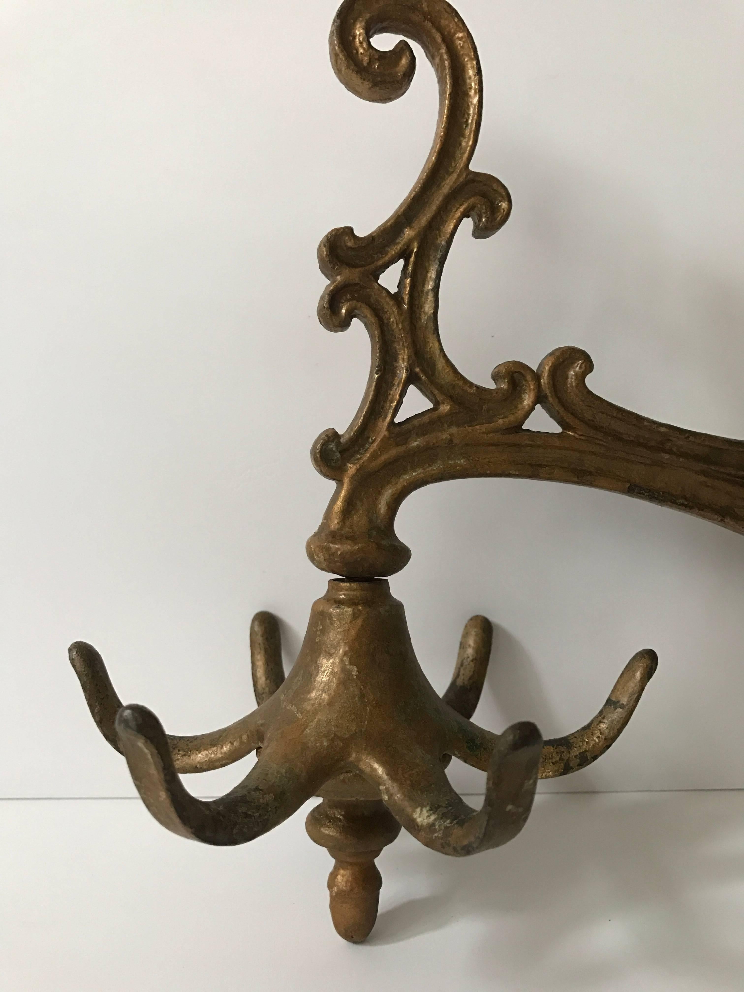 Late 19th Century Swedish Cast Iron Coat Hanger or Wall Rack For Sale 1