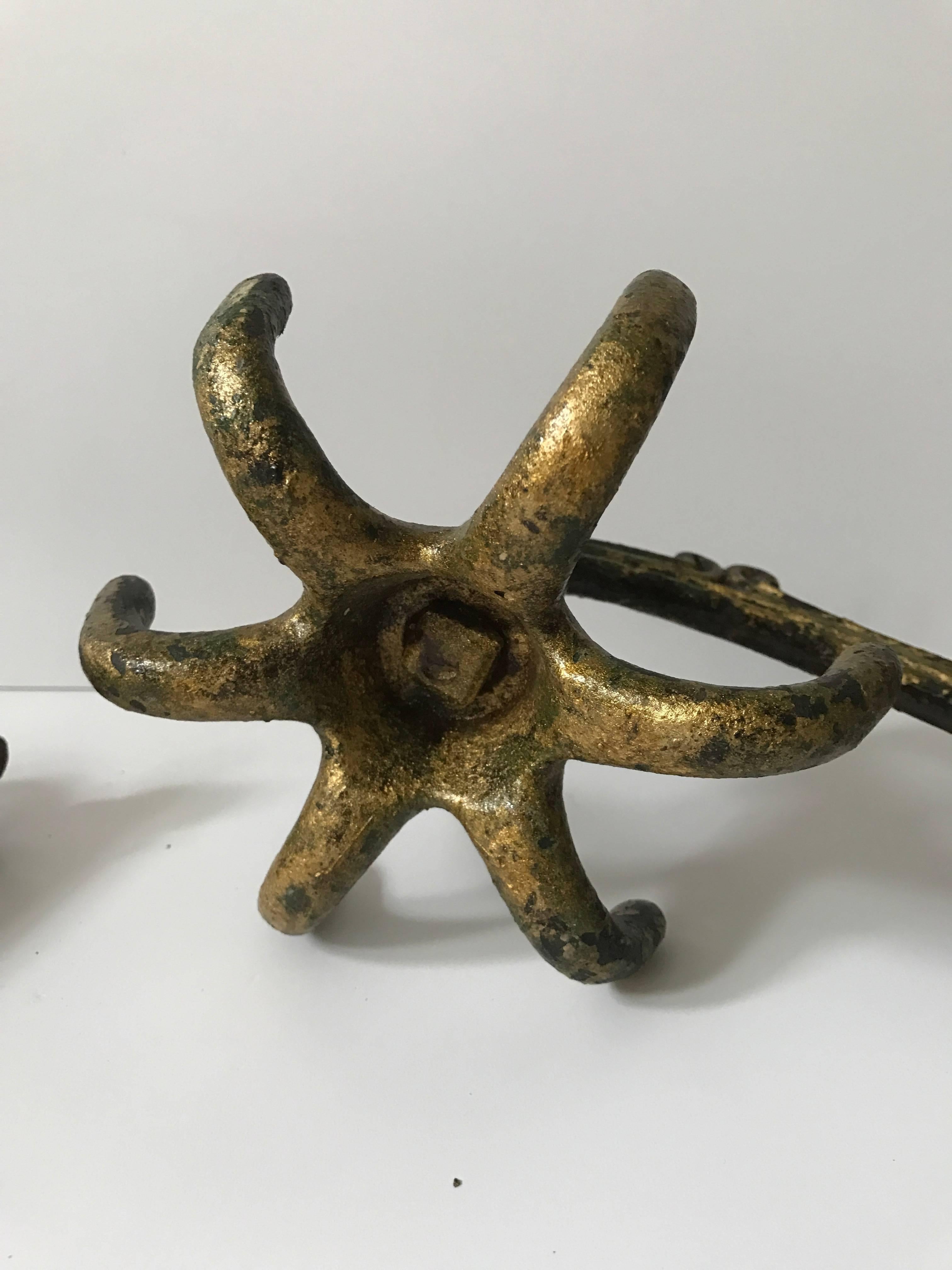 Pair of 19th Century Swedish Cast Iron Coathangers or Wall Coat Racks 1