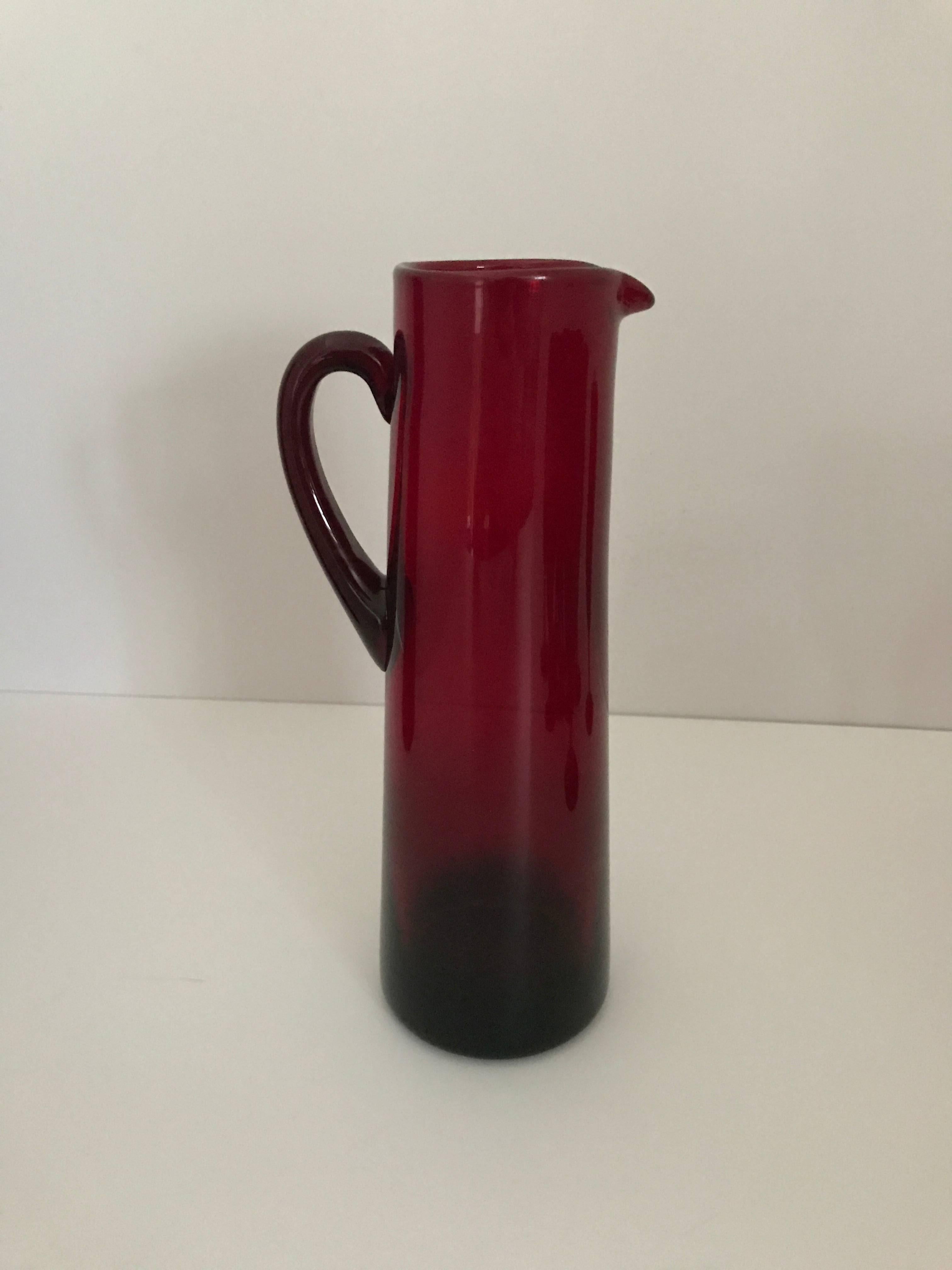 1960 Monica Bratt Reijmyre Glass Set of Two Pitchers and 12 Drinking Glass In Excellent Condition For Sale In Drottningholm, SE