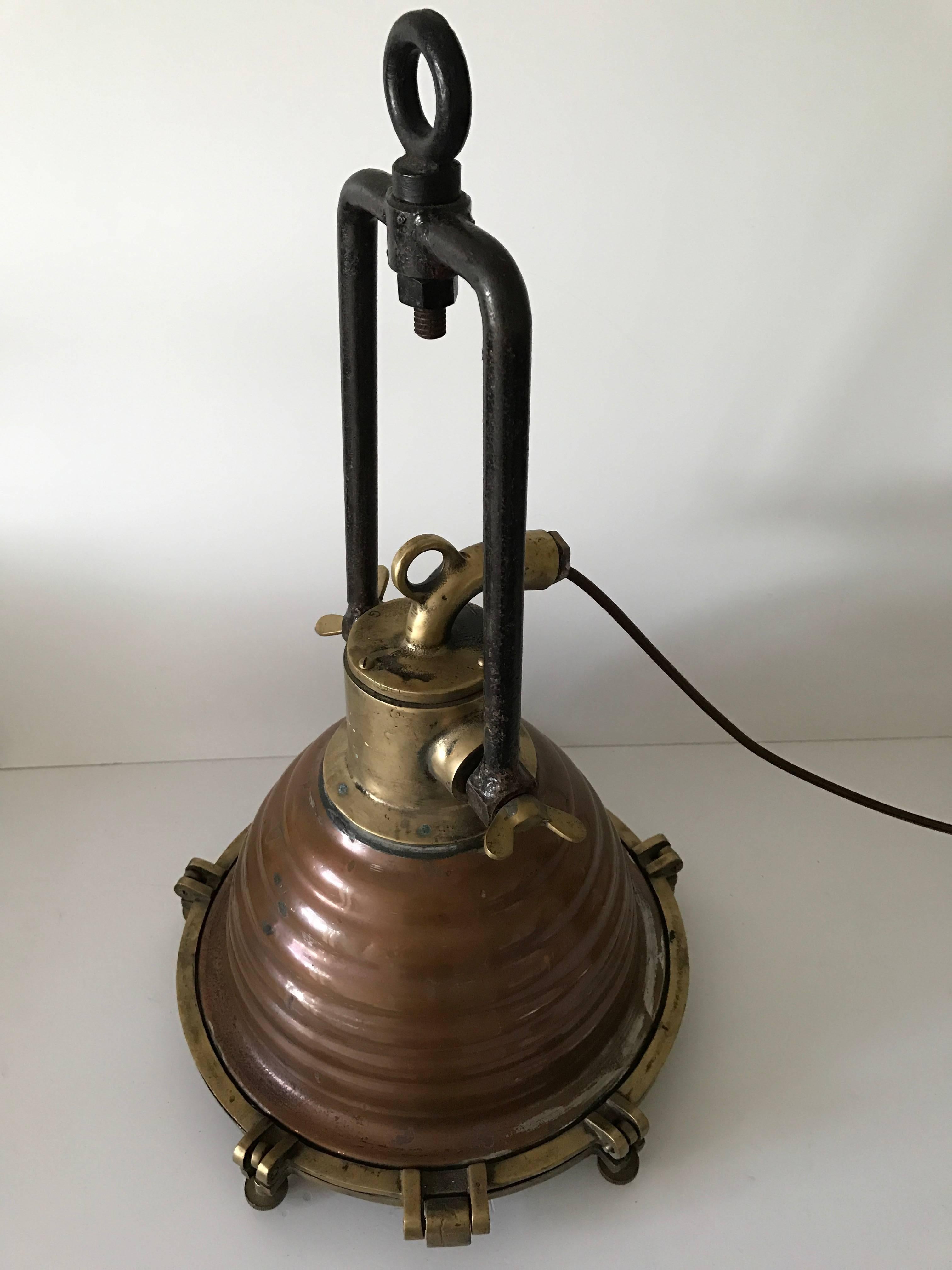 Brass Early 20th Century Pair of Wiska Ships Deck Lights or Floodlights For Sale
