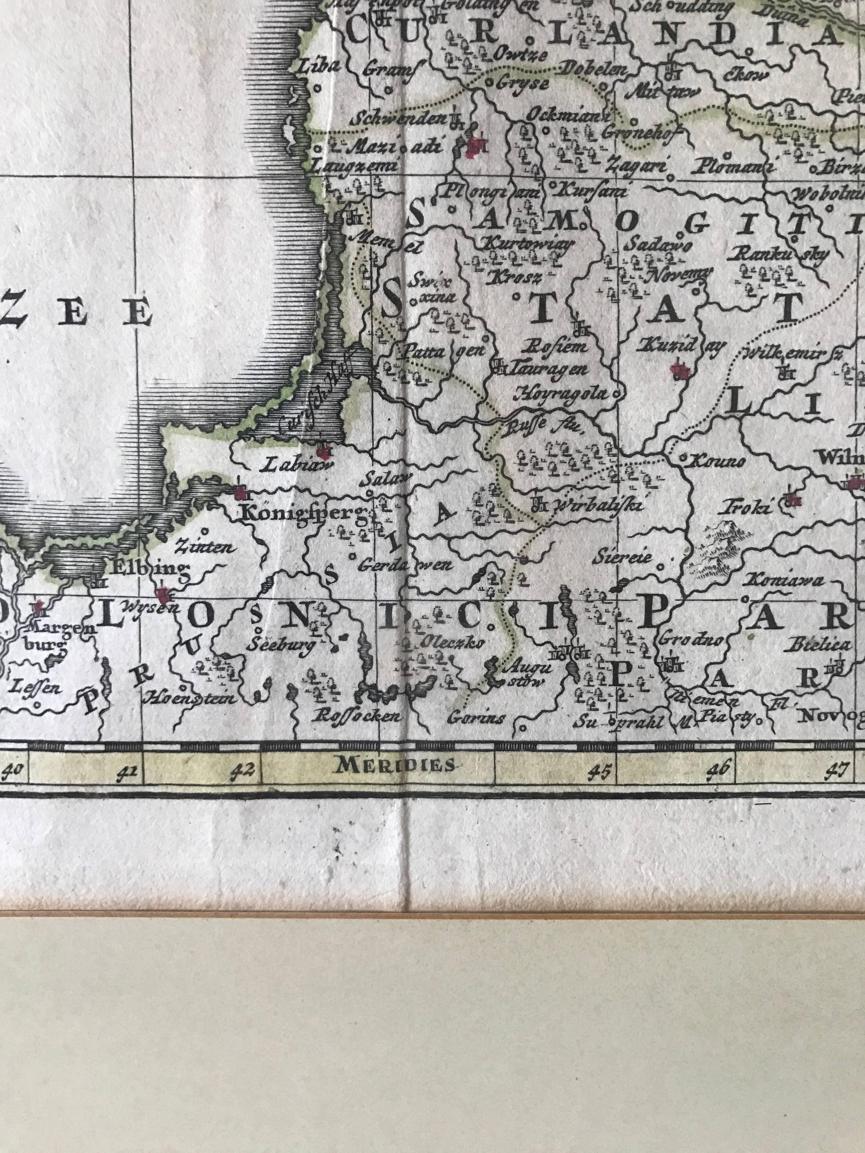 1735 Johan Homann Hand Colored Scandinavian Map Extremely Rare In Excellent Condition In Drottningholm, SE