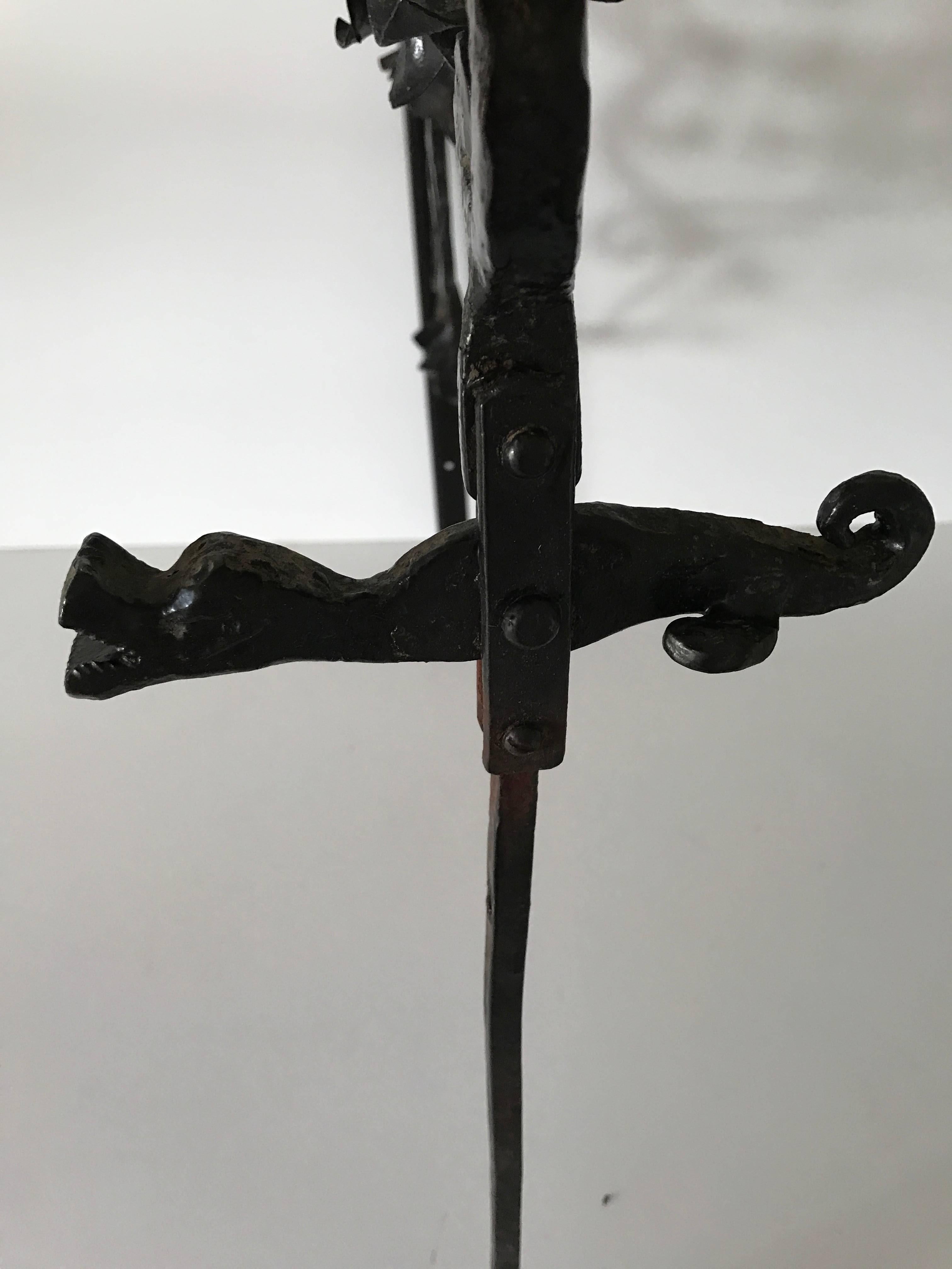19th Century Swedish Wrought Iron Sign Bracket, Shopsign Holder In Excellent Condition In Drottningholm, SE