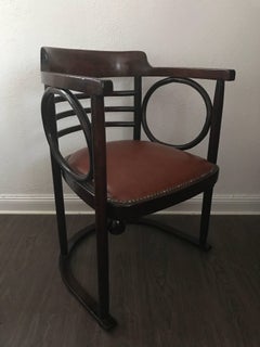Early 20th Century Vienna Concession Fledermaus Armchair by Josef Hoffmann