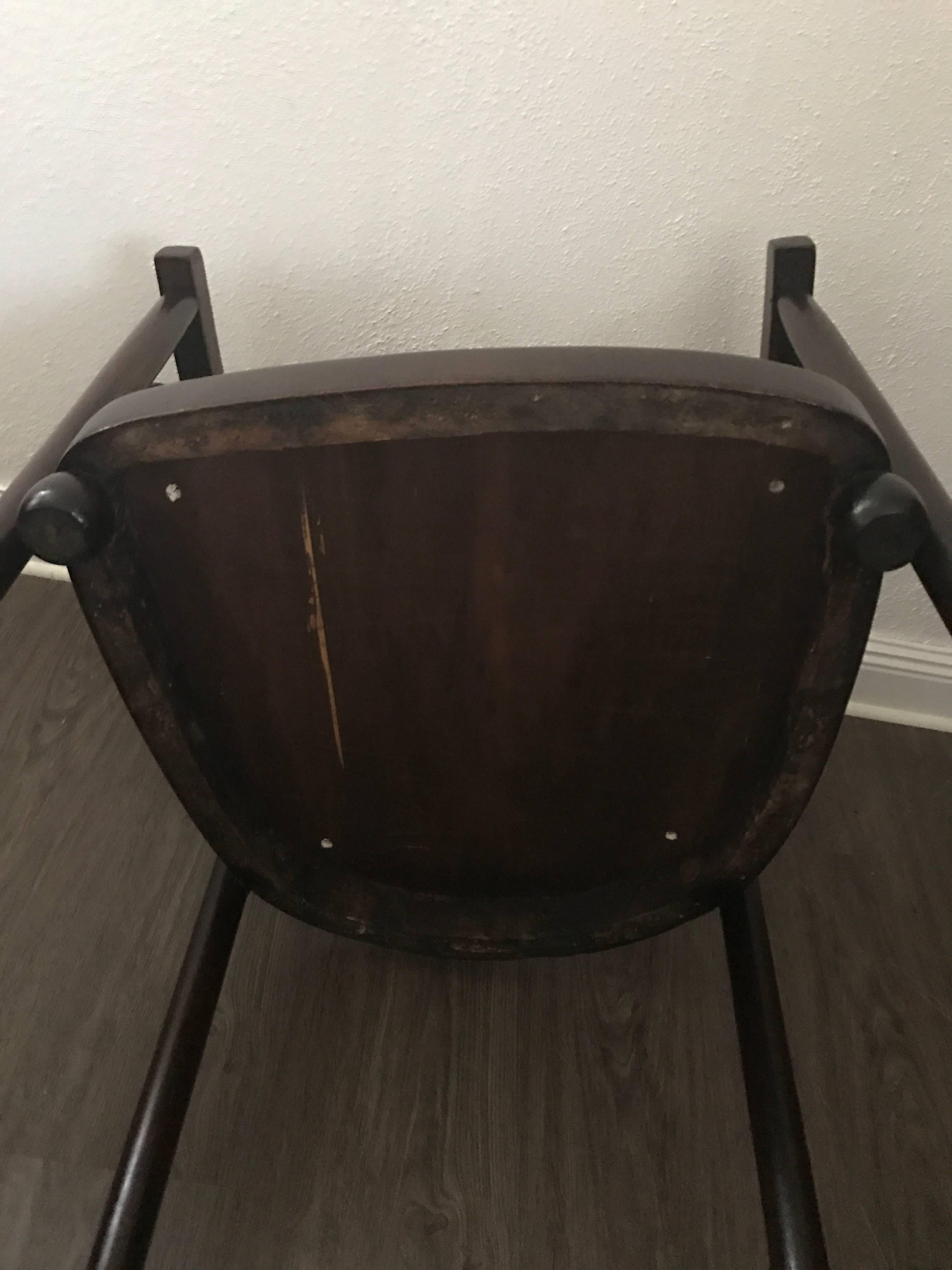 Leather Early 20th Century Vienna Concession Fledermaus Armchair by Josef Hoffmann For Sale