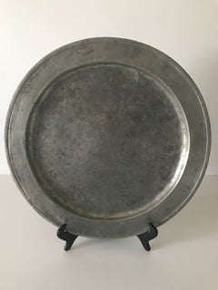 Swedish Large 18th-19th Century Pewter Dishes or Chargers Totally Three Pieces