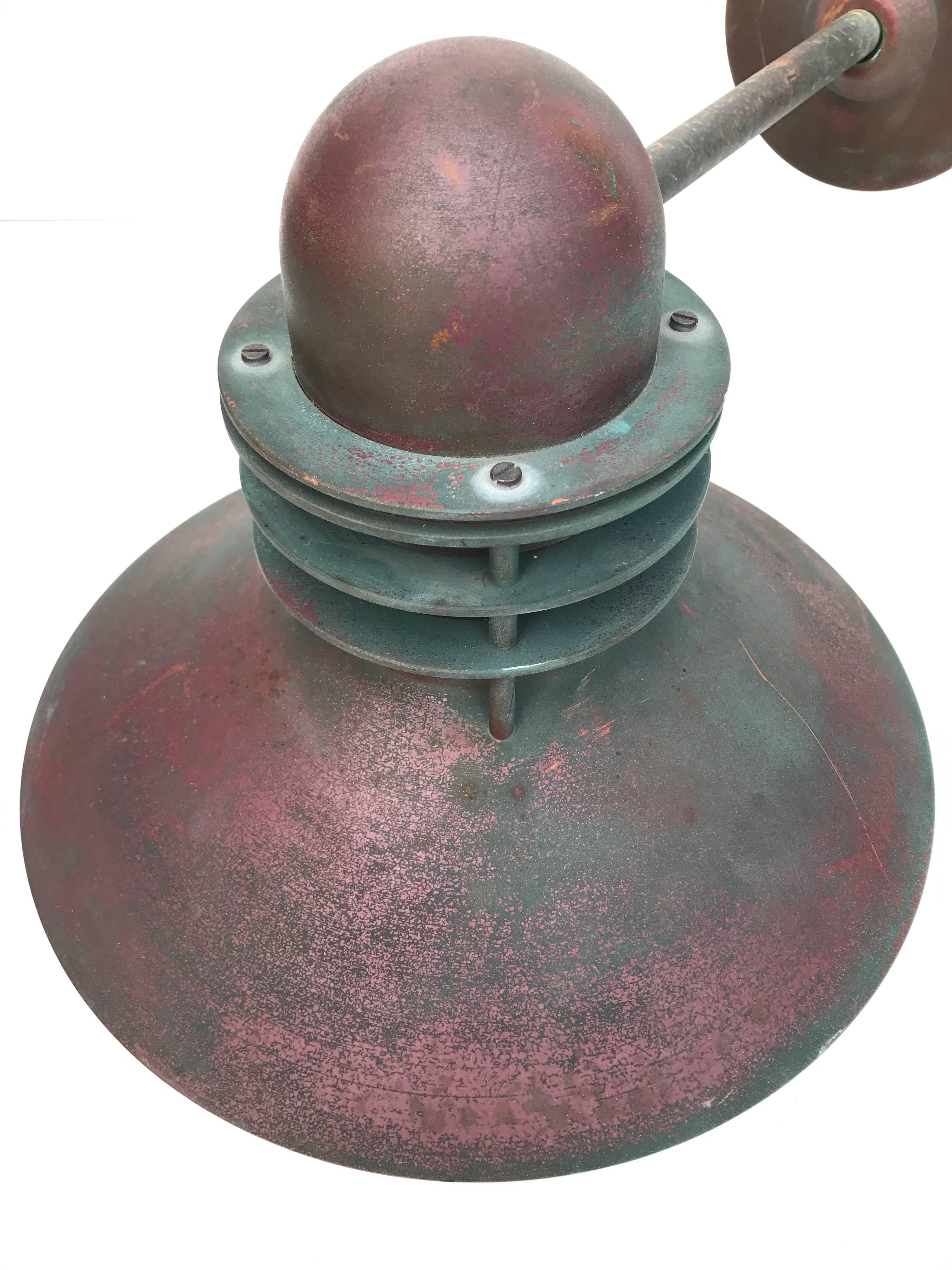 Late 20th Century, Pair of Louis Poulsen Copper Outdoor Wall Lamps Nyhavn For Sale 2