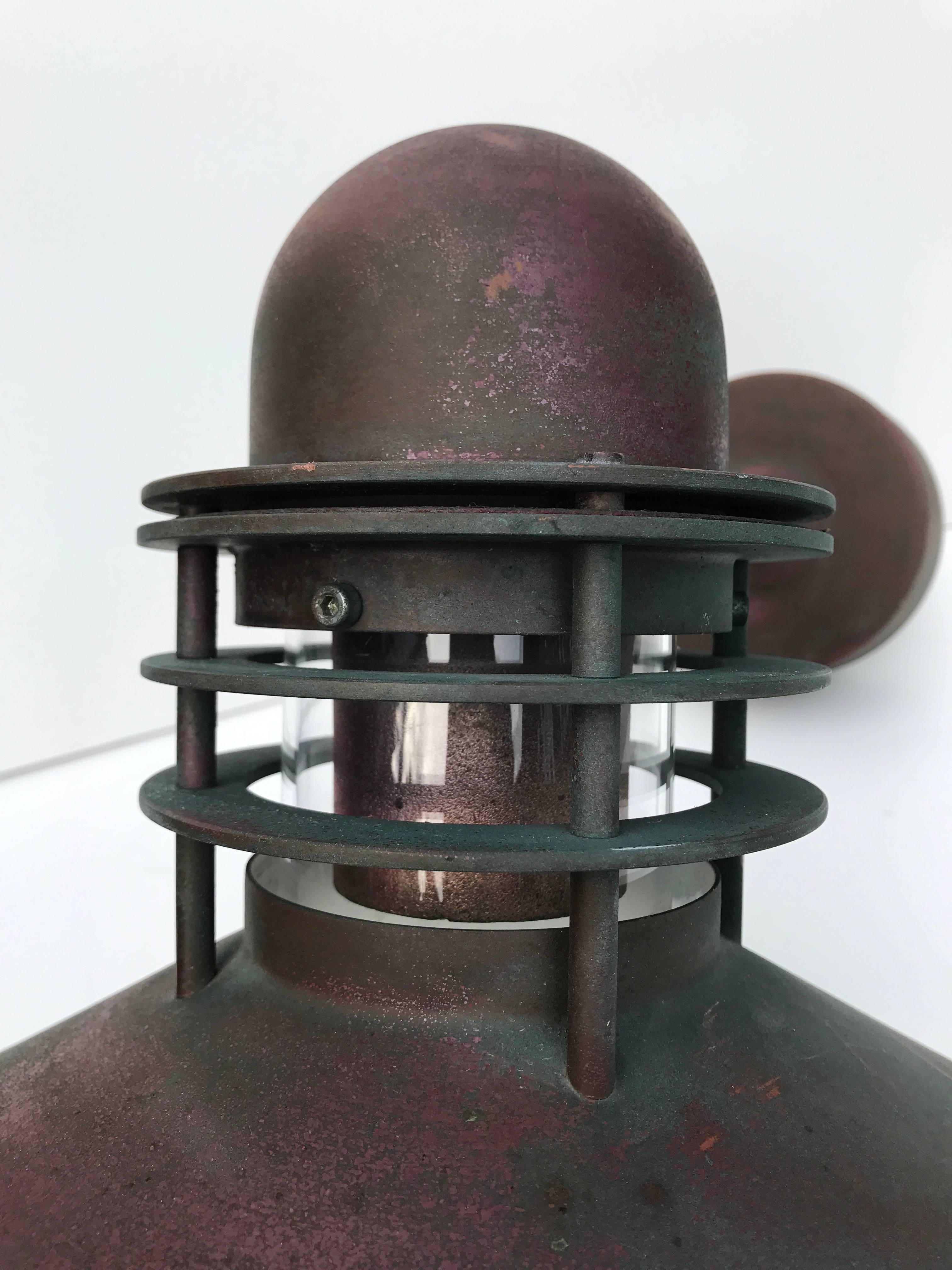 Late 20th Century, Pair of Louis Poulsen Copper Outdoor Wall Lamps Nyhavn For Sale 3