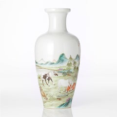 Large Chinese Early Republic Hongxian Mark Eight Horses Vase