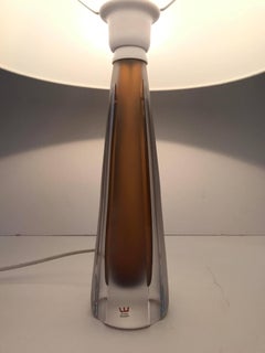 Pair of 1960 Swedish Kosta Art Glass Table Lamps