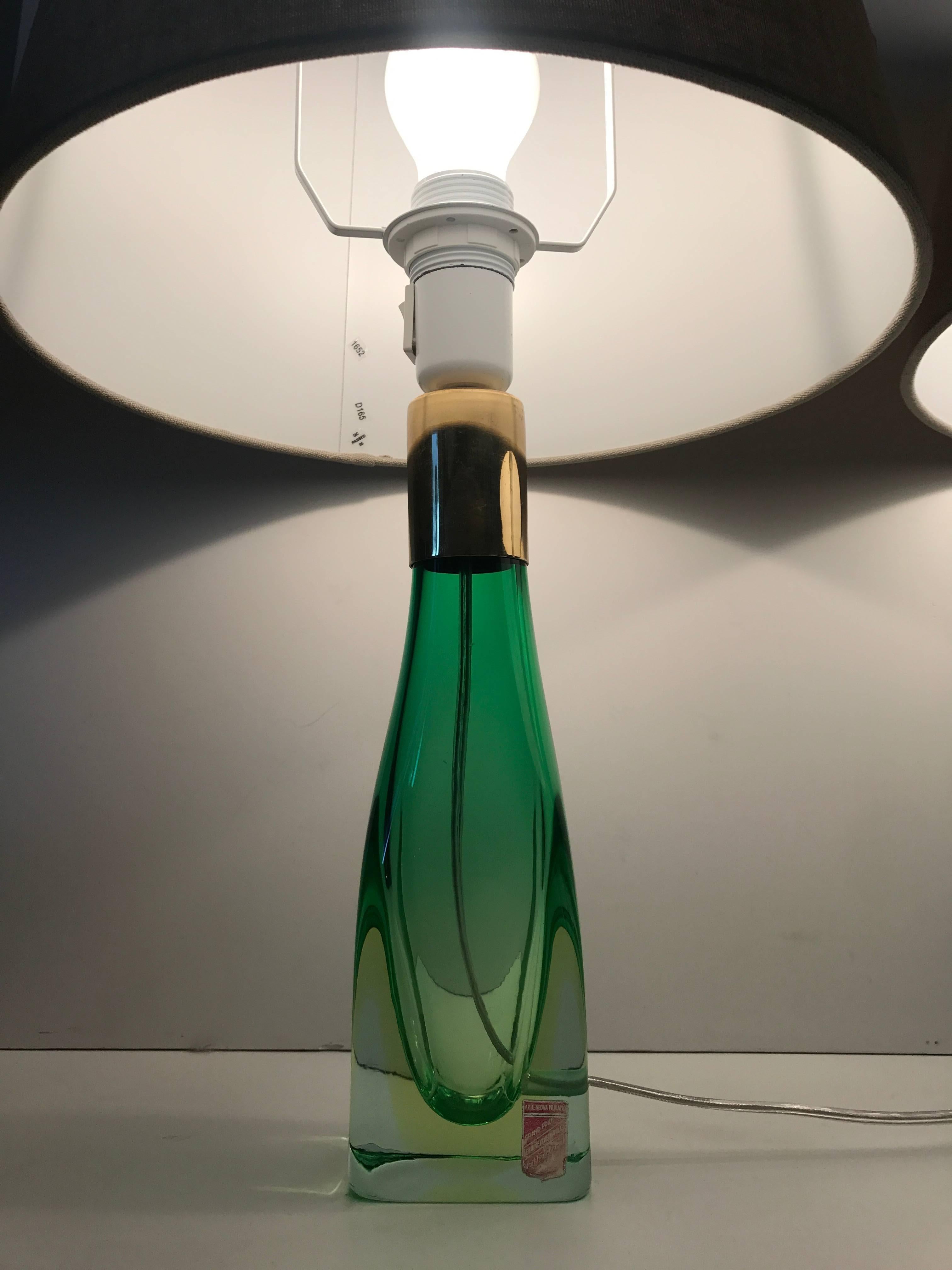 Pair of Italian Venetian Murano Art Glass Table Lamps 1958 Arte Nuova, Murano 1