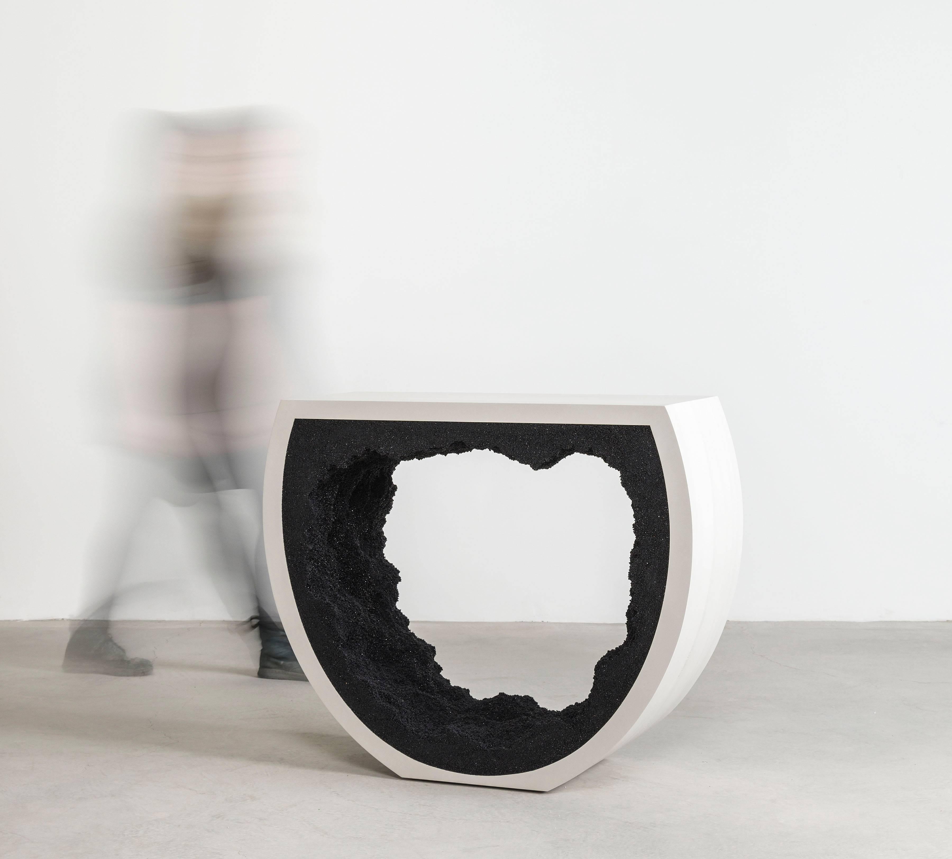 Cast Baby Radius Console, Cement and Black by Fernando Mastrangelo For Sale
