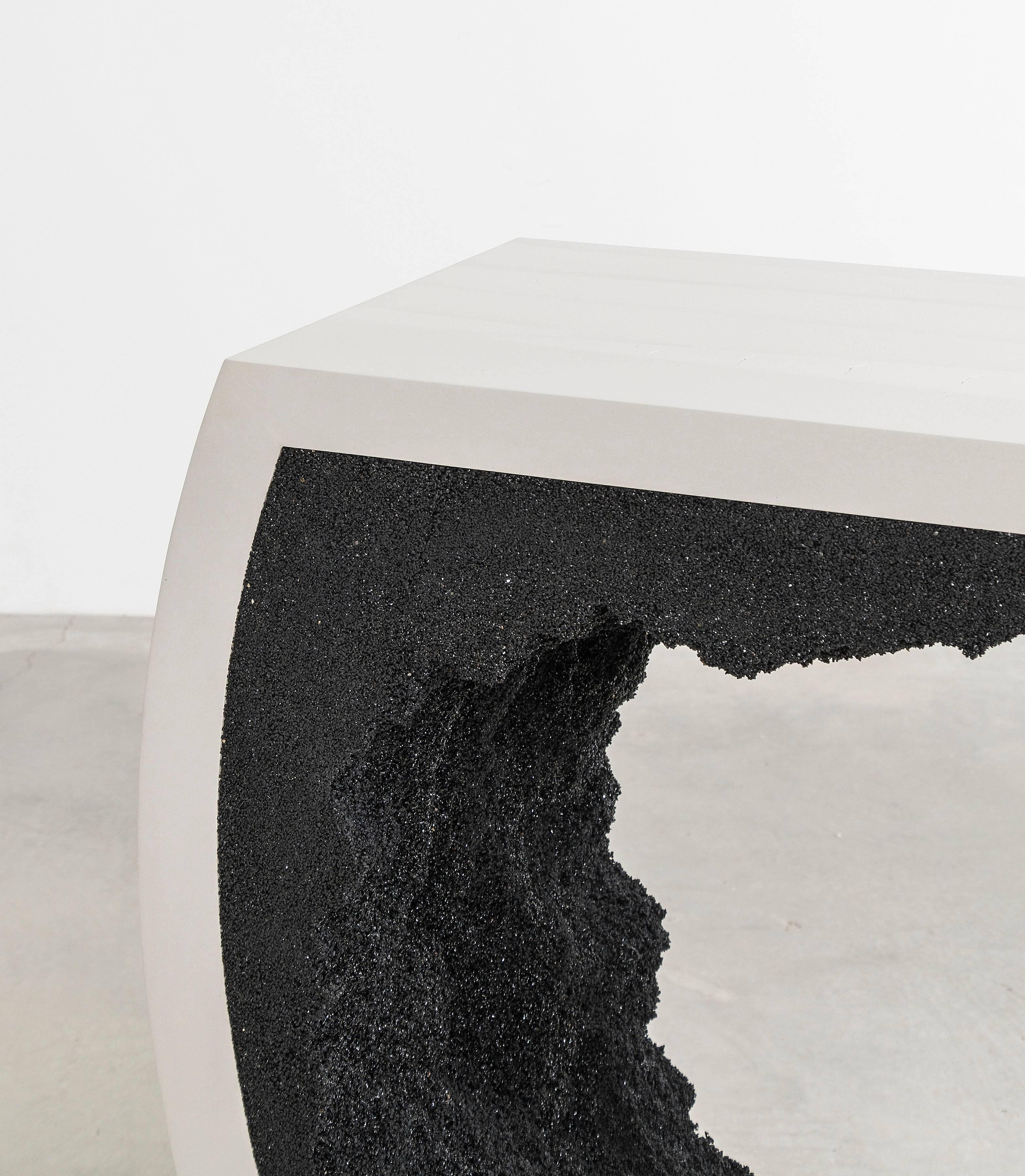 Baby Radius Console, Cement and Black by Fernando Mastrangelo In New Condition For Sale In Brooklyn, NY