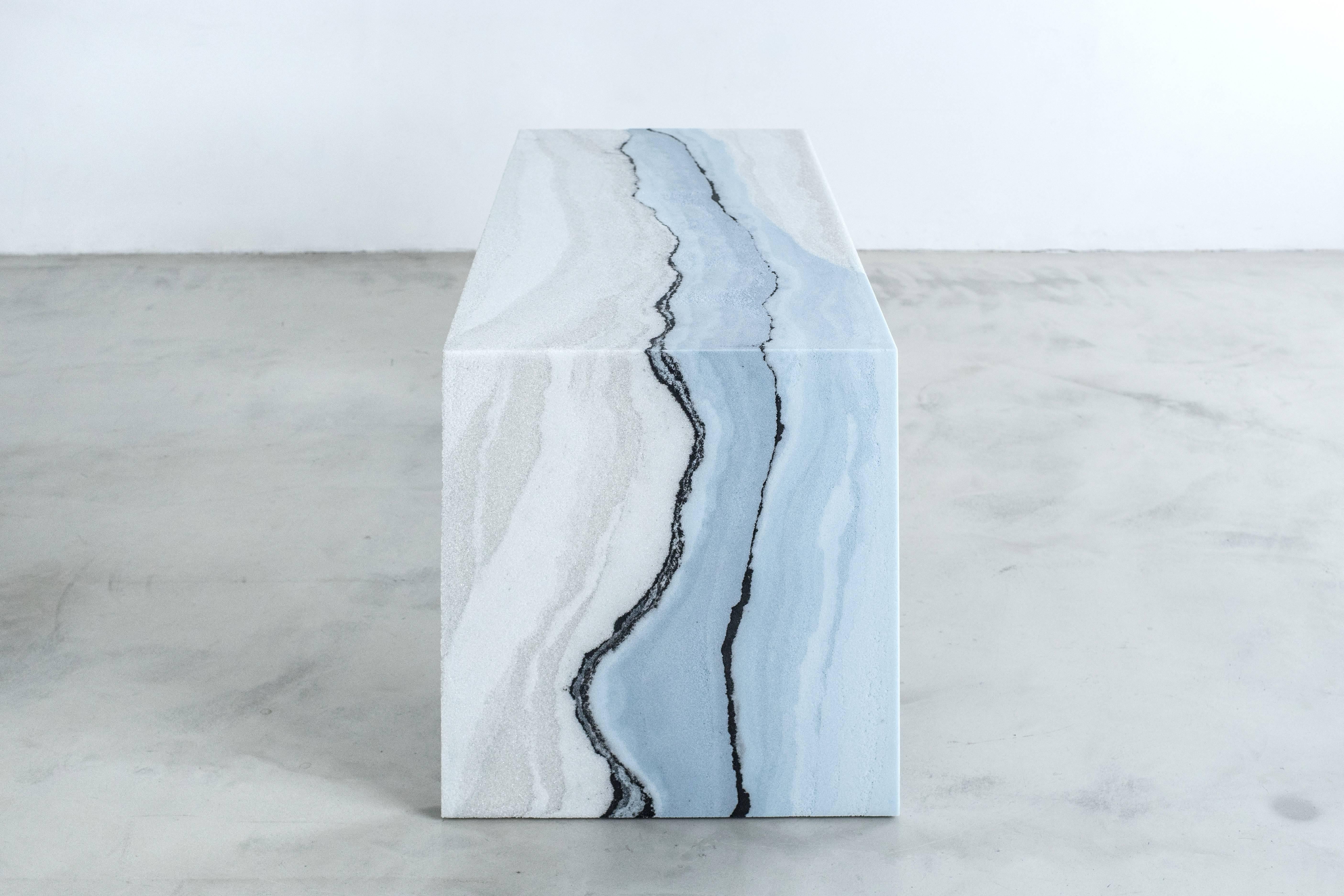 Cast Escape Desk, 'Patagonia', Crushed Glass and Black Silica by Fernando Mastrangelo For Sale