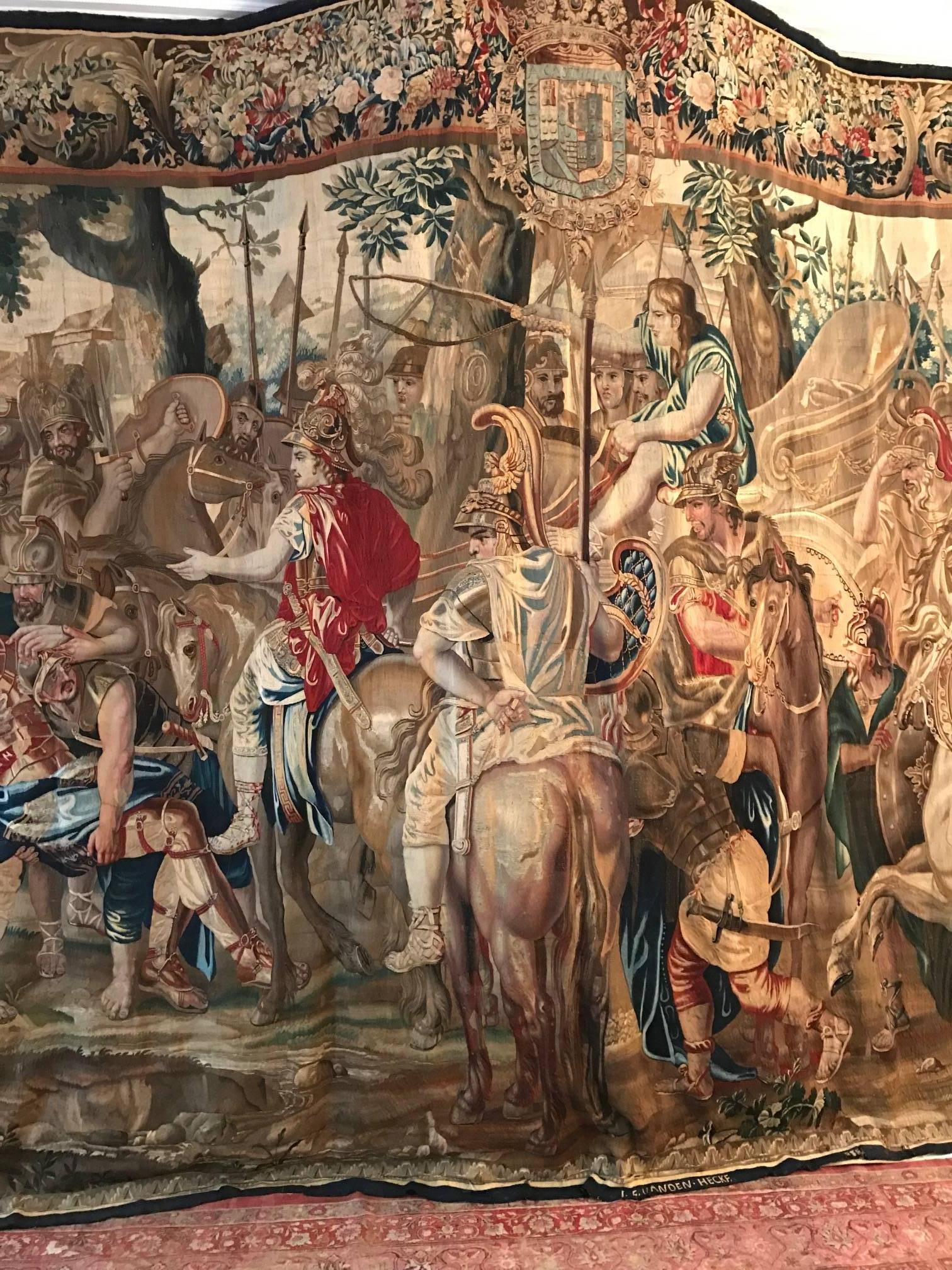 Baroque Jan Frans Van den Hecke 17th Century Alexander's Brussels Tapestry For Sale