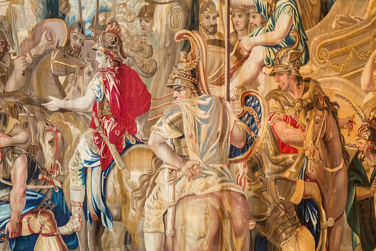 Baroque Jan Frans Van Den Hecke 17th Century Alexander's Brussels Tapestry For Sale