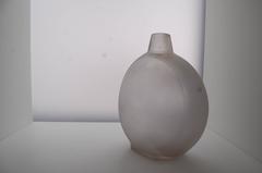 White and Blue Patinated Glass Vase 'Deux Moineaux Bavardant' by René Lalique